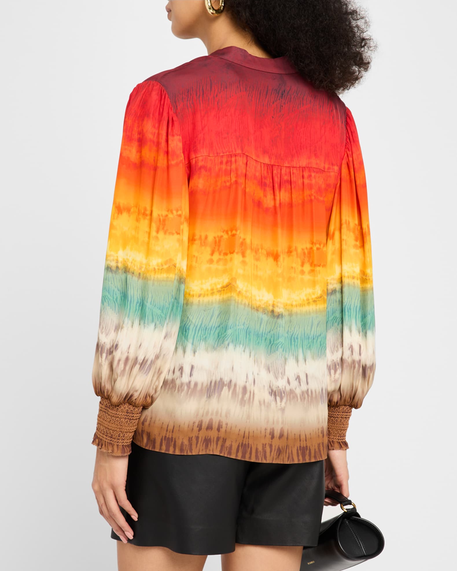 Alice + Olivia Serena Mandarin Collar Blouse Neiman Marcus