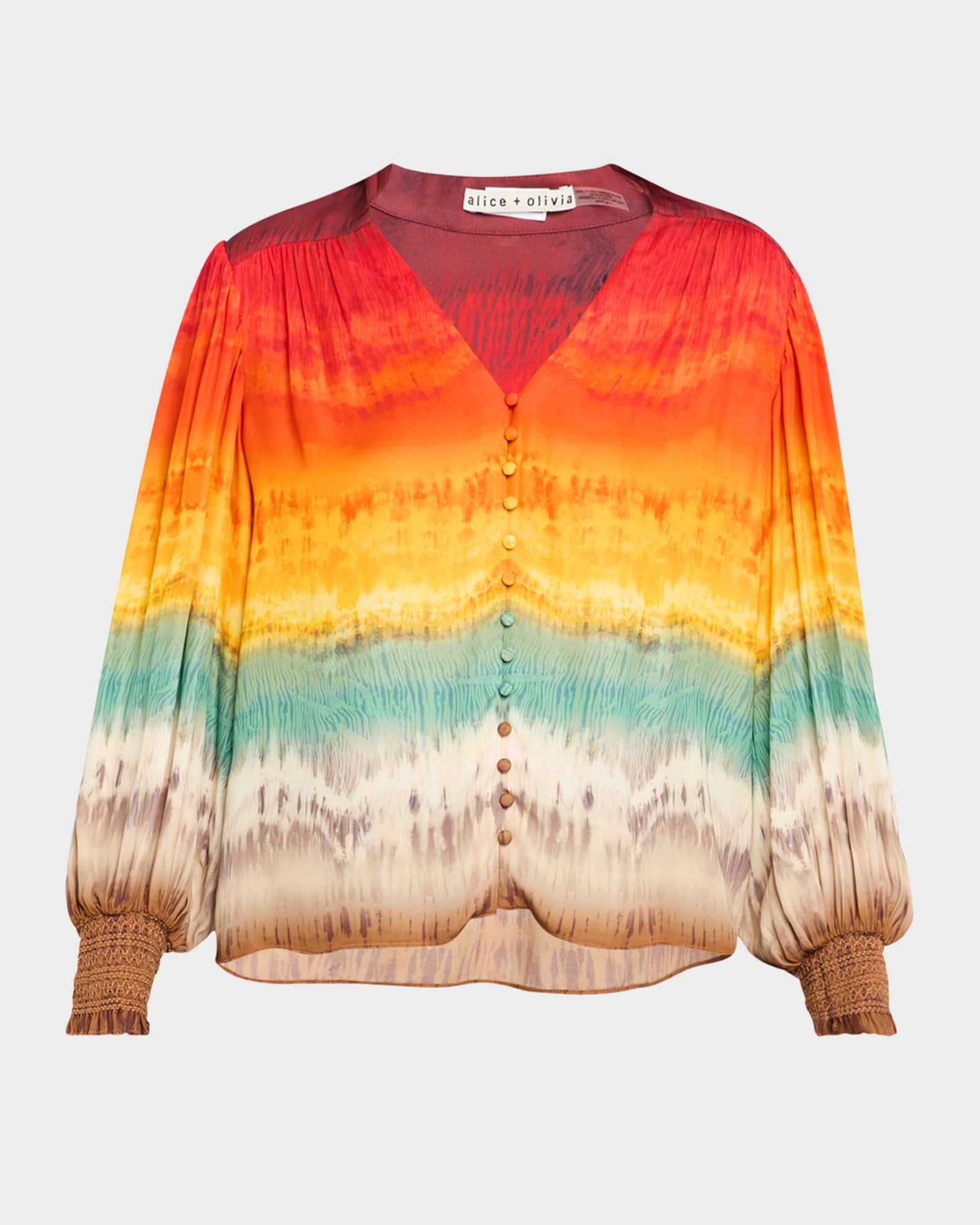 Serena Mandarin-Collar Blouse 0