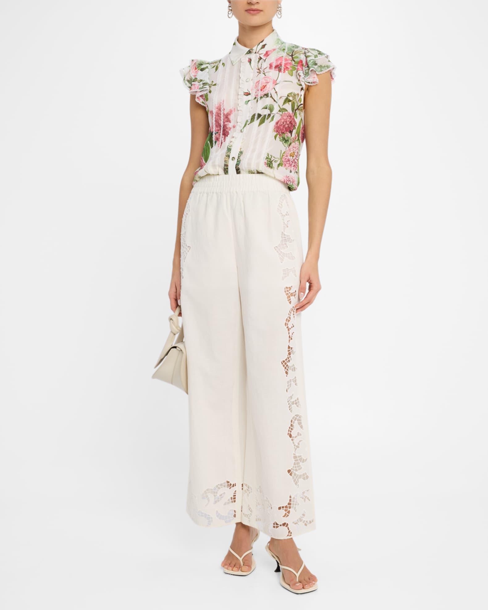 Tanya Eyelet Pull-On Pants 1