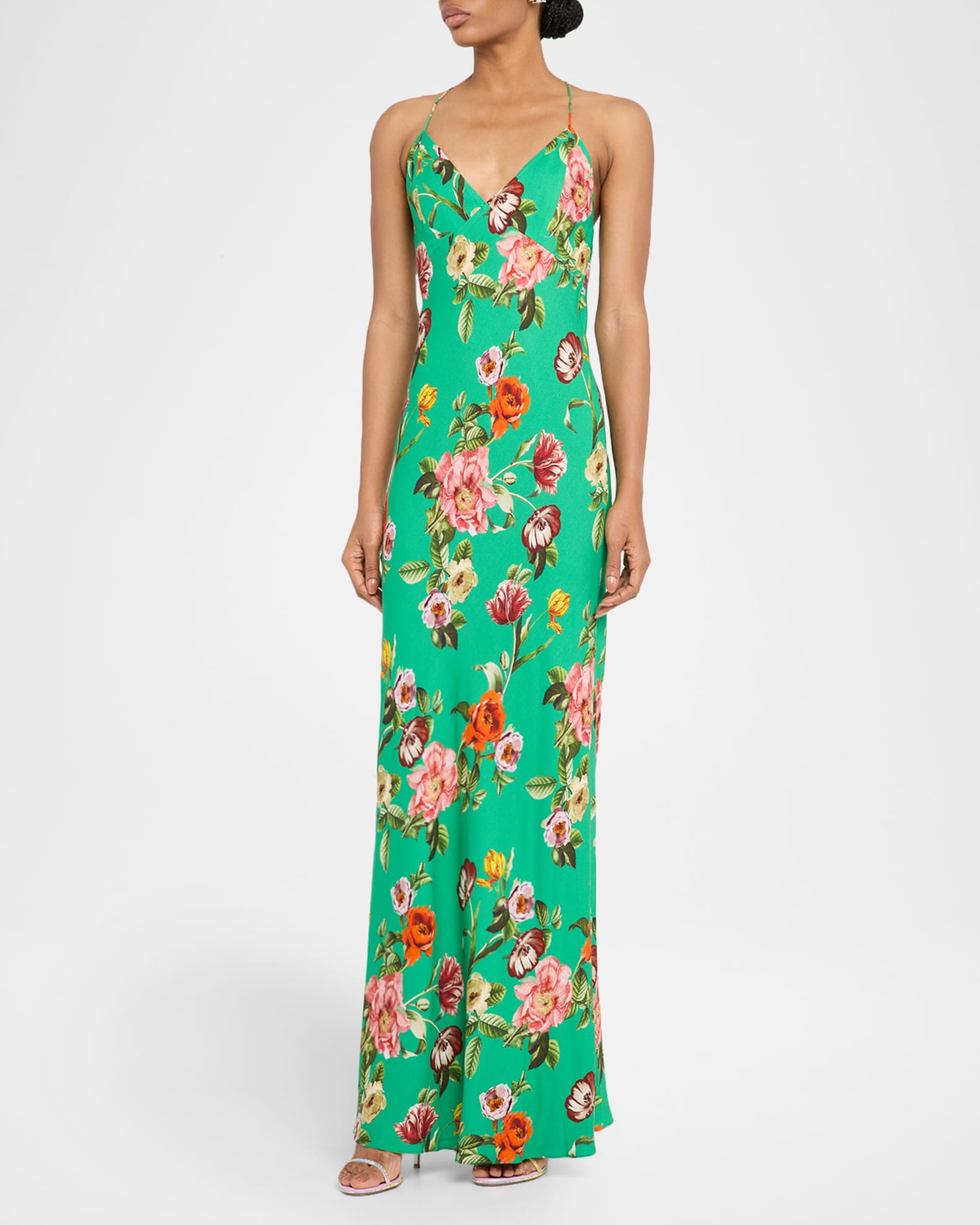 Hampton Floral Loma V-Neck Maxi Slip Dress 1