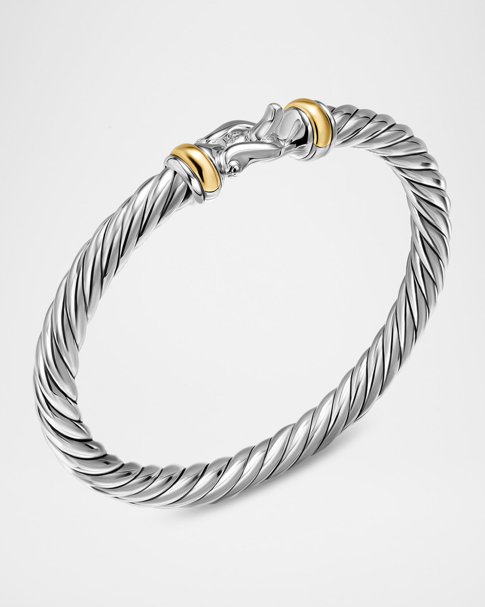 David Yurman Cable Flex Bracelet in Silver and 14K Gold, 6mm | Neiman ...