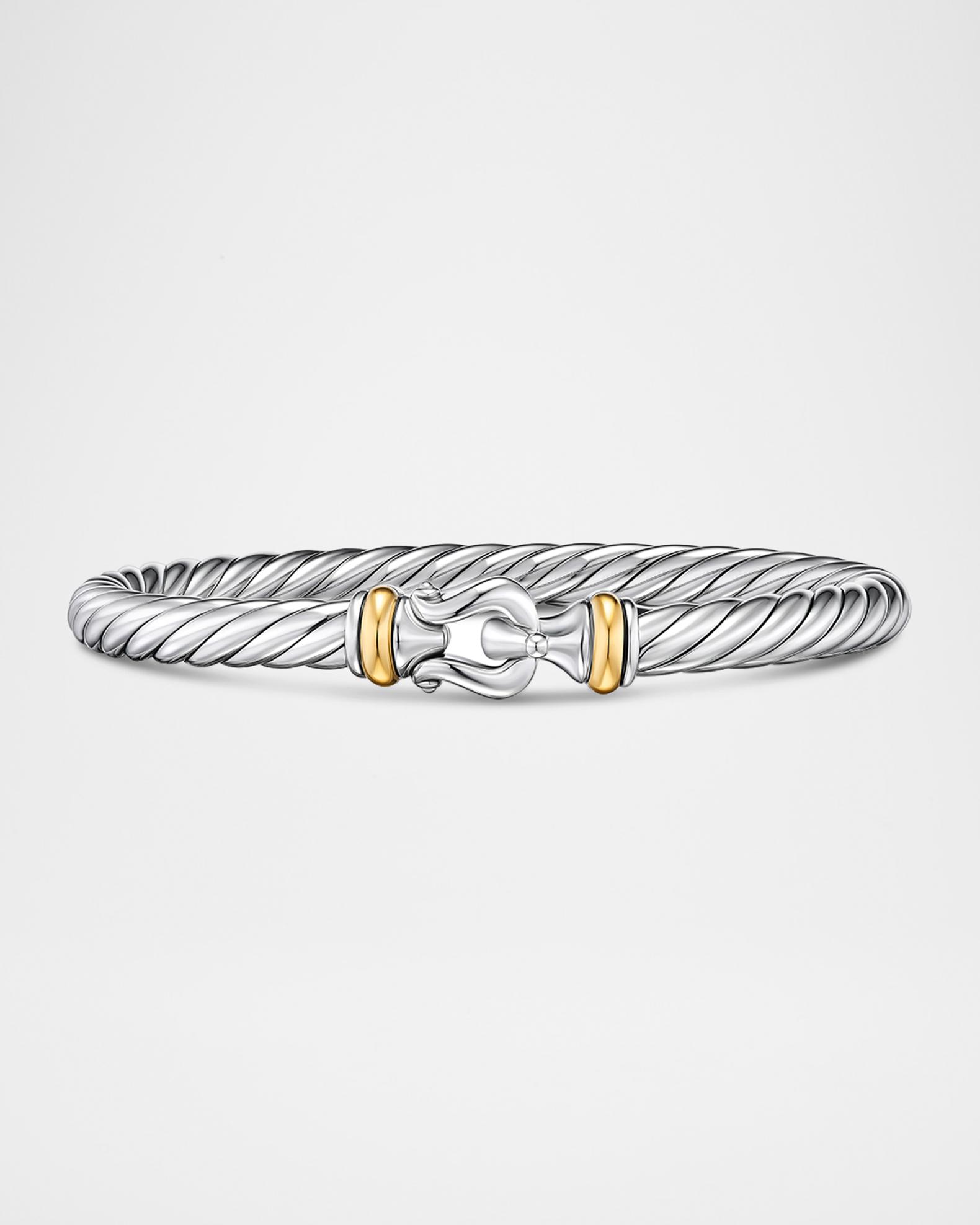 David Yurman Cable Flex Bracelet in Silver and 14K Gold, 6mm | Neiman ...