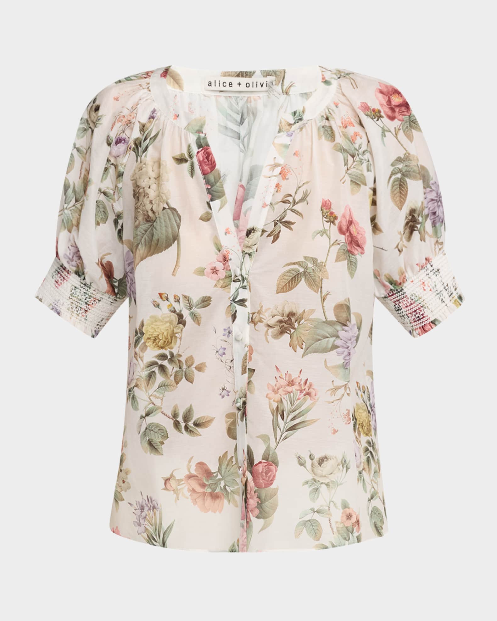 Thalia Puff-Sleeve Blouse 0