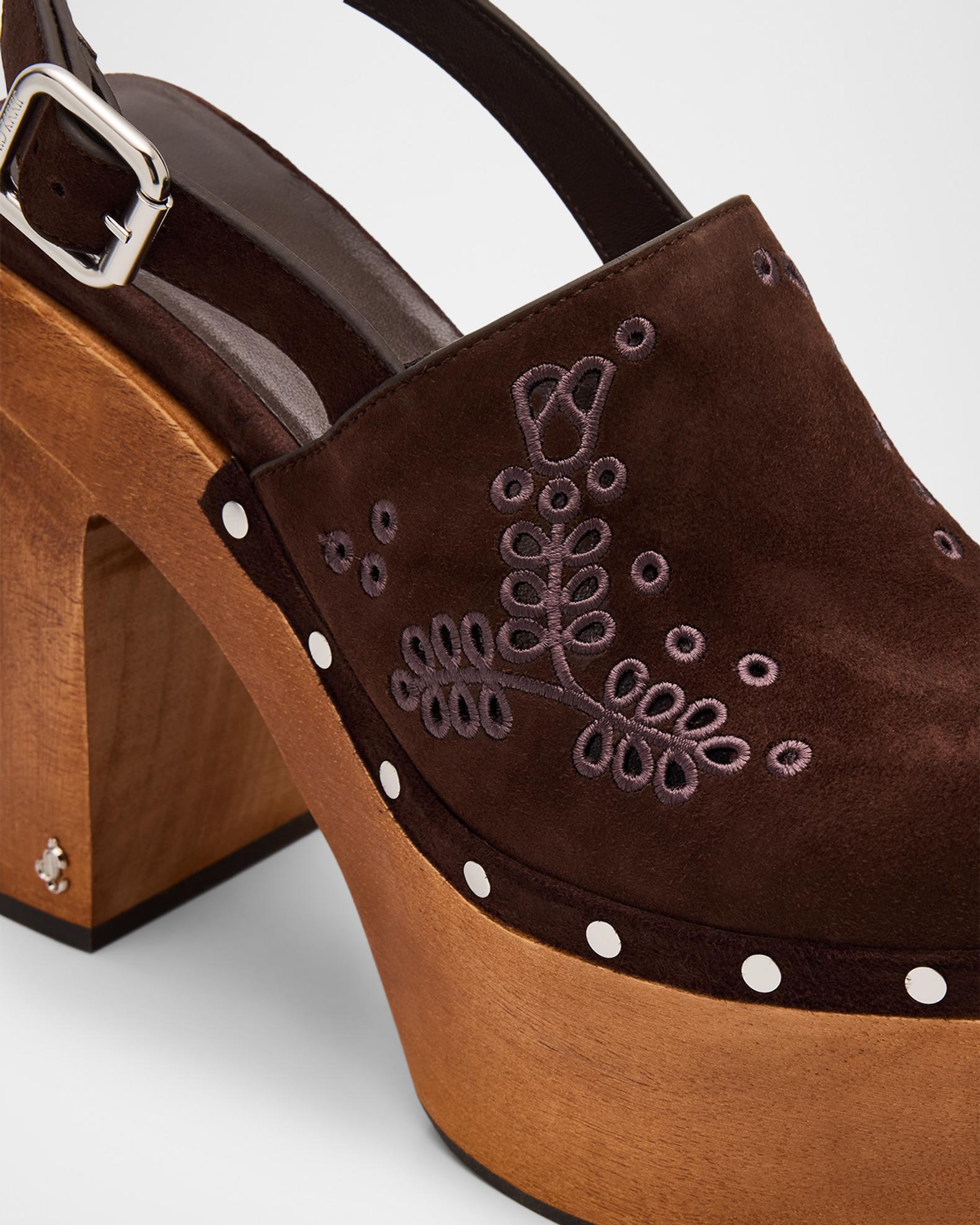 Jimmy Choo Alida Embroidered Suede Platform Clogs | Neiman Marcus