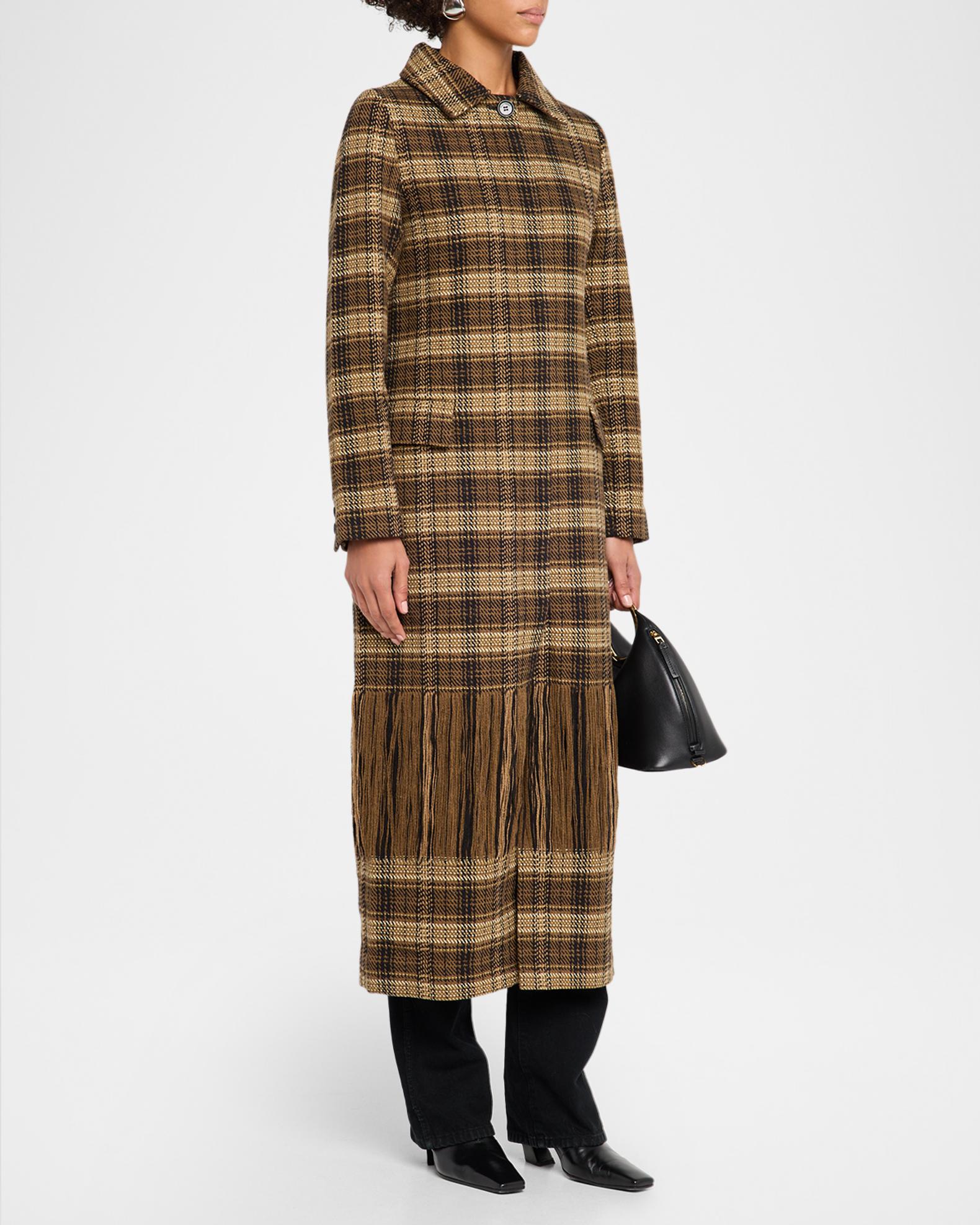 Wynn Hamlyn Long Woven Plaid Coat | Neiman Marcus