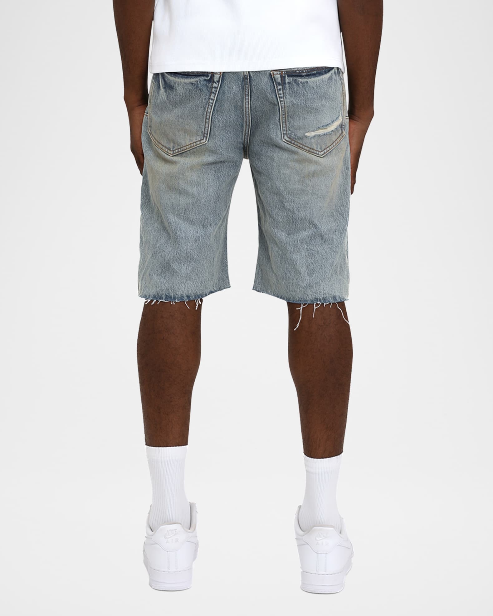 Men's Faros Distressed Cotton Denim Shorts 1