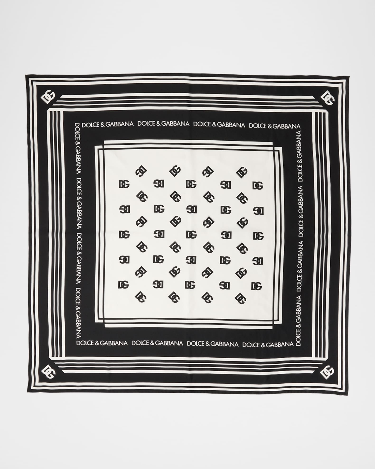 DG Monogram Silk Twill Square Scarf 0