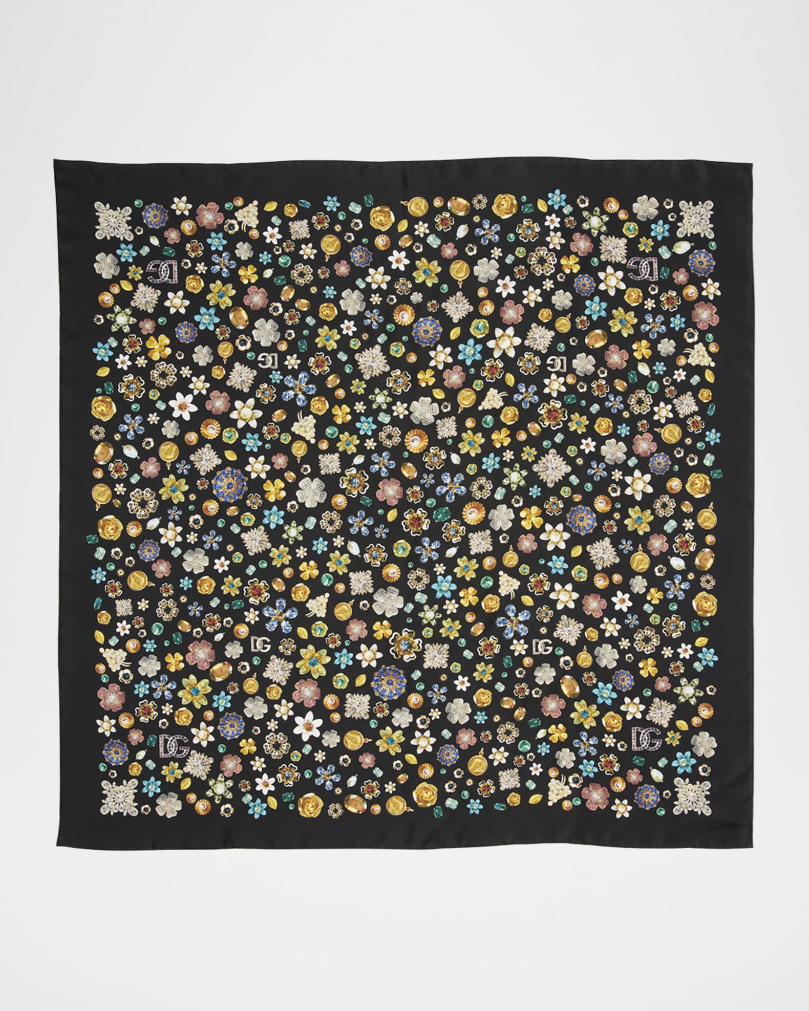 スカーフ Dolce & Gabbana Bandeau floral print Floral silk twill scarf in multicoloured - Dolce Gabbana