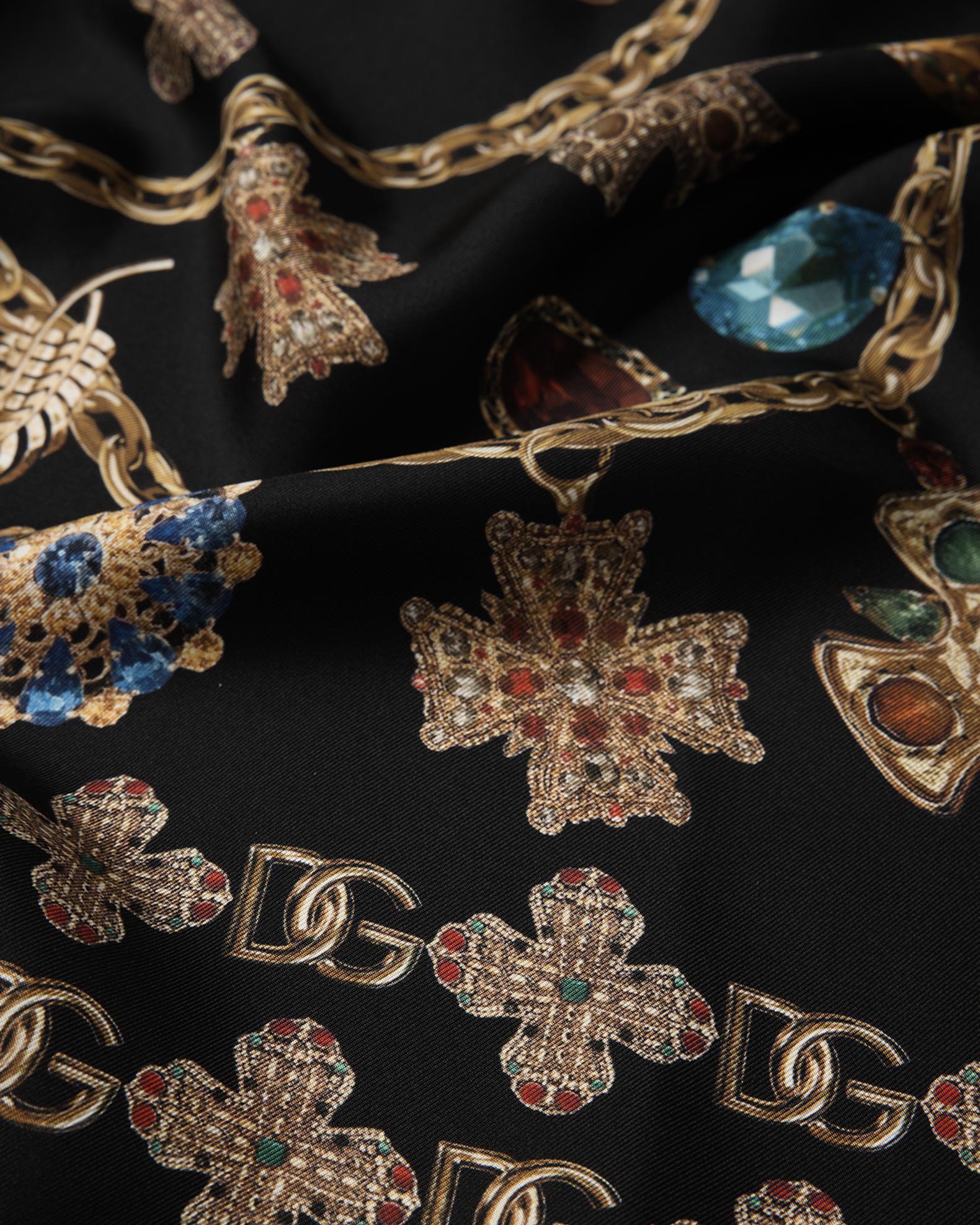 Dolce&Gabbana Floral Crystal Foulard Silk Scarf | Neiman Marcus