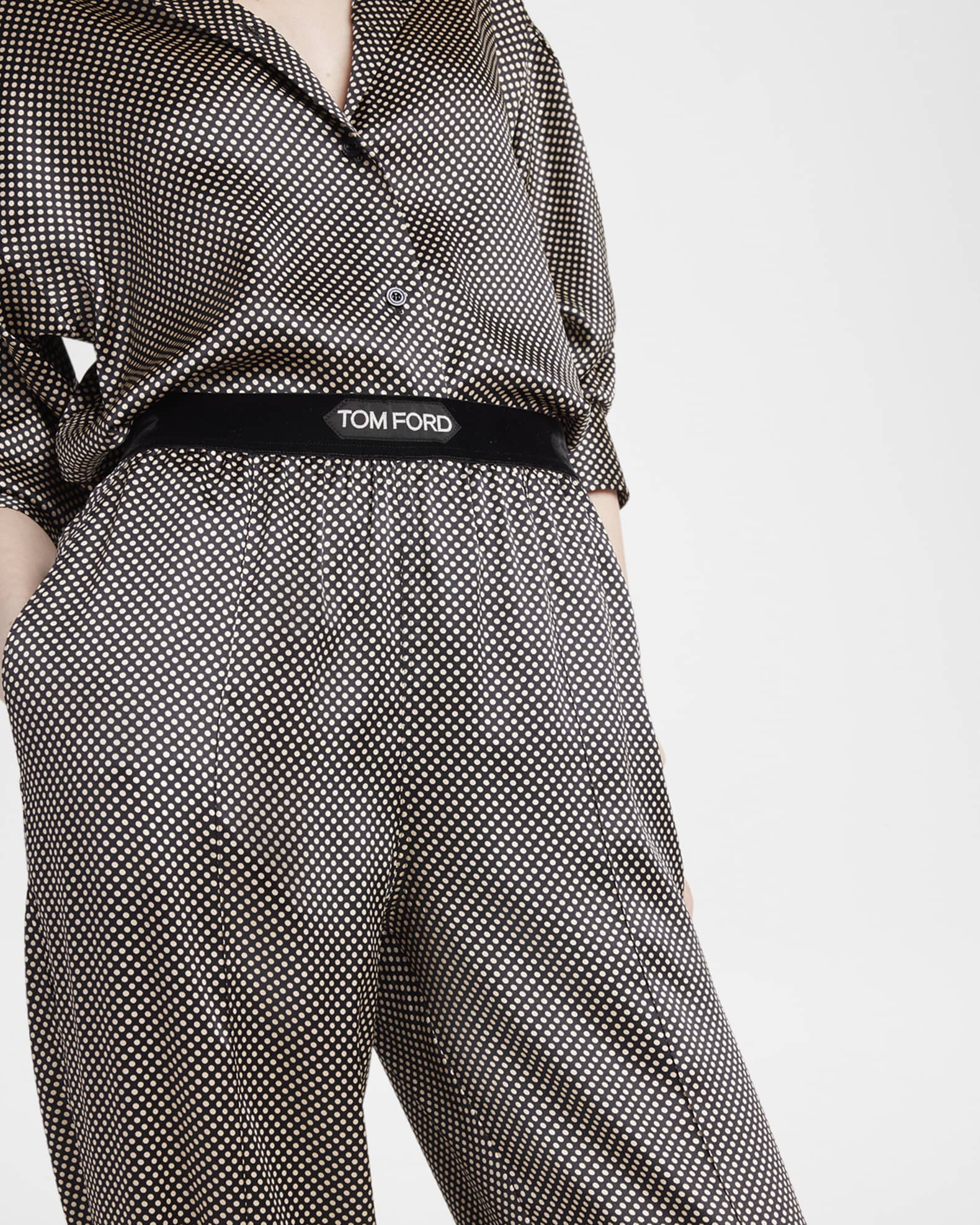 【関税＆送料込み】Tom Ford Polka Dot Silk Pj Shorts Clothi Black Silk shorts with polka dot pattern Tom Ford - Vitkac AS