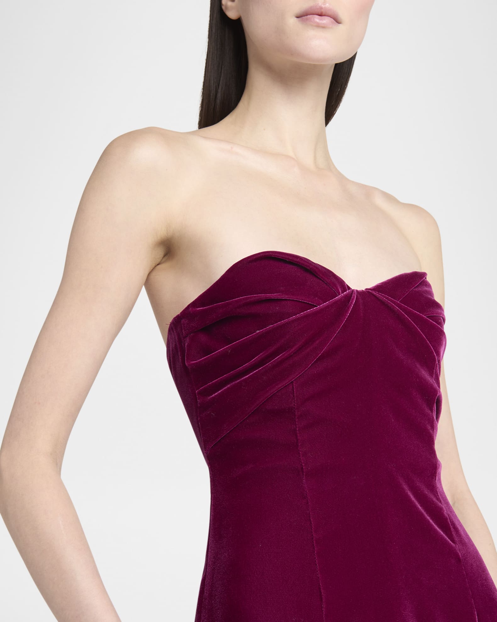 TOM FORD Strapless Lightweight Velvet Evening Gown | Neiman
