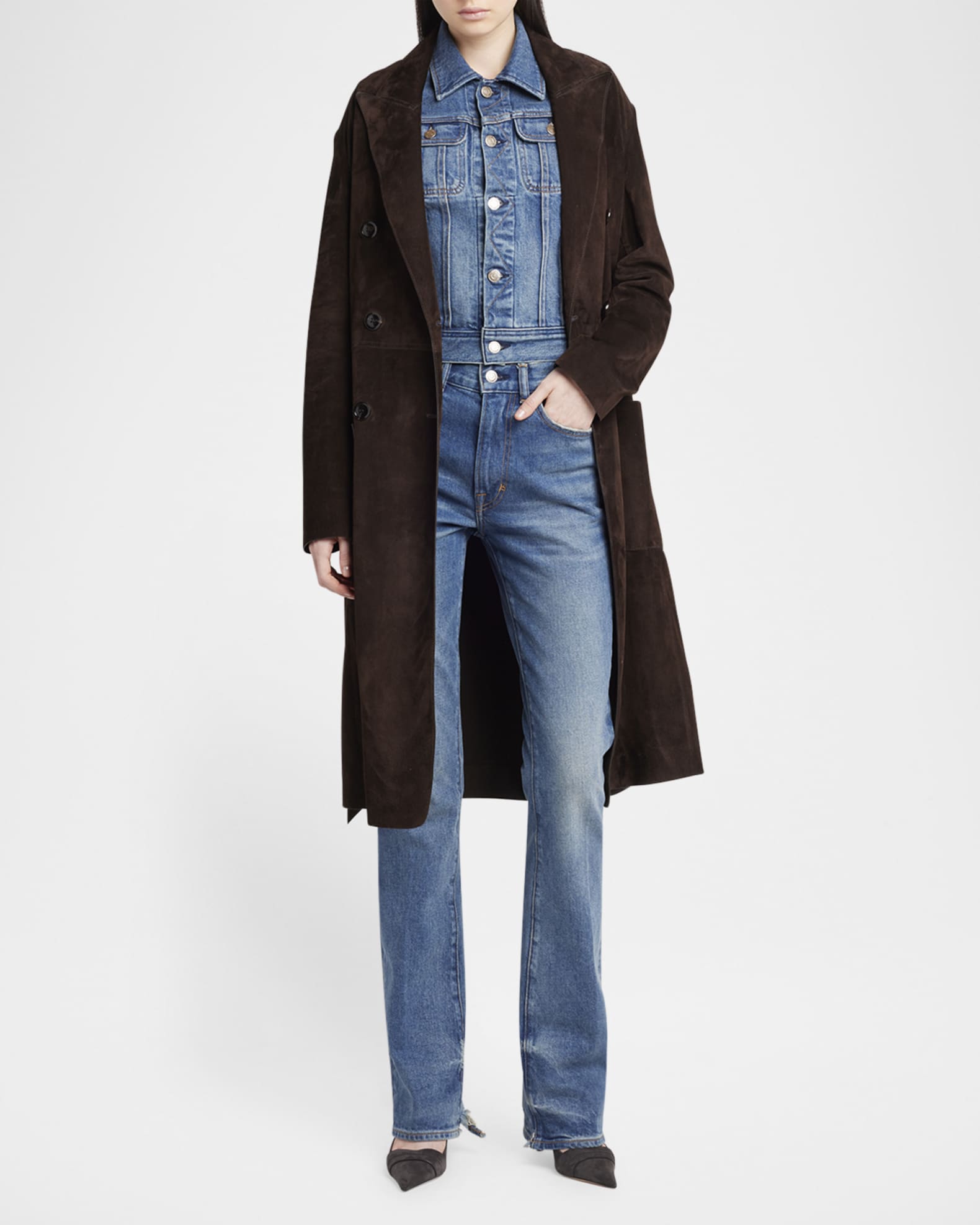 TOM FORD Japanese Stonewashed Denim Flare Pants | Neiman Marcus