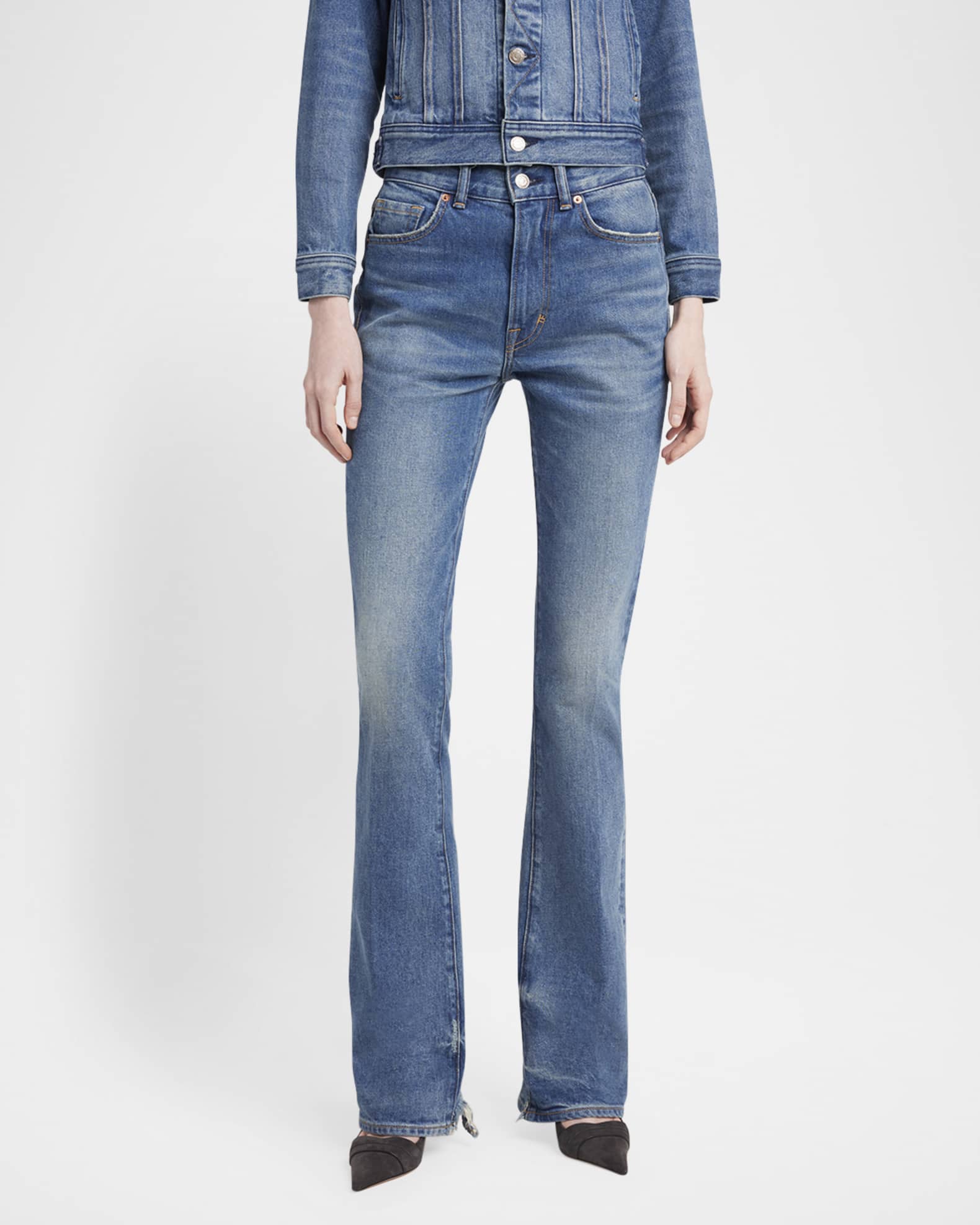 【関税込み】tom ford STONE WASHED DENIM FLARE' JEANS TOM FORD Japanese Stonewashed Denim Flare Pants | Neiman Marcus