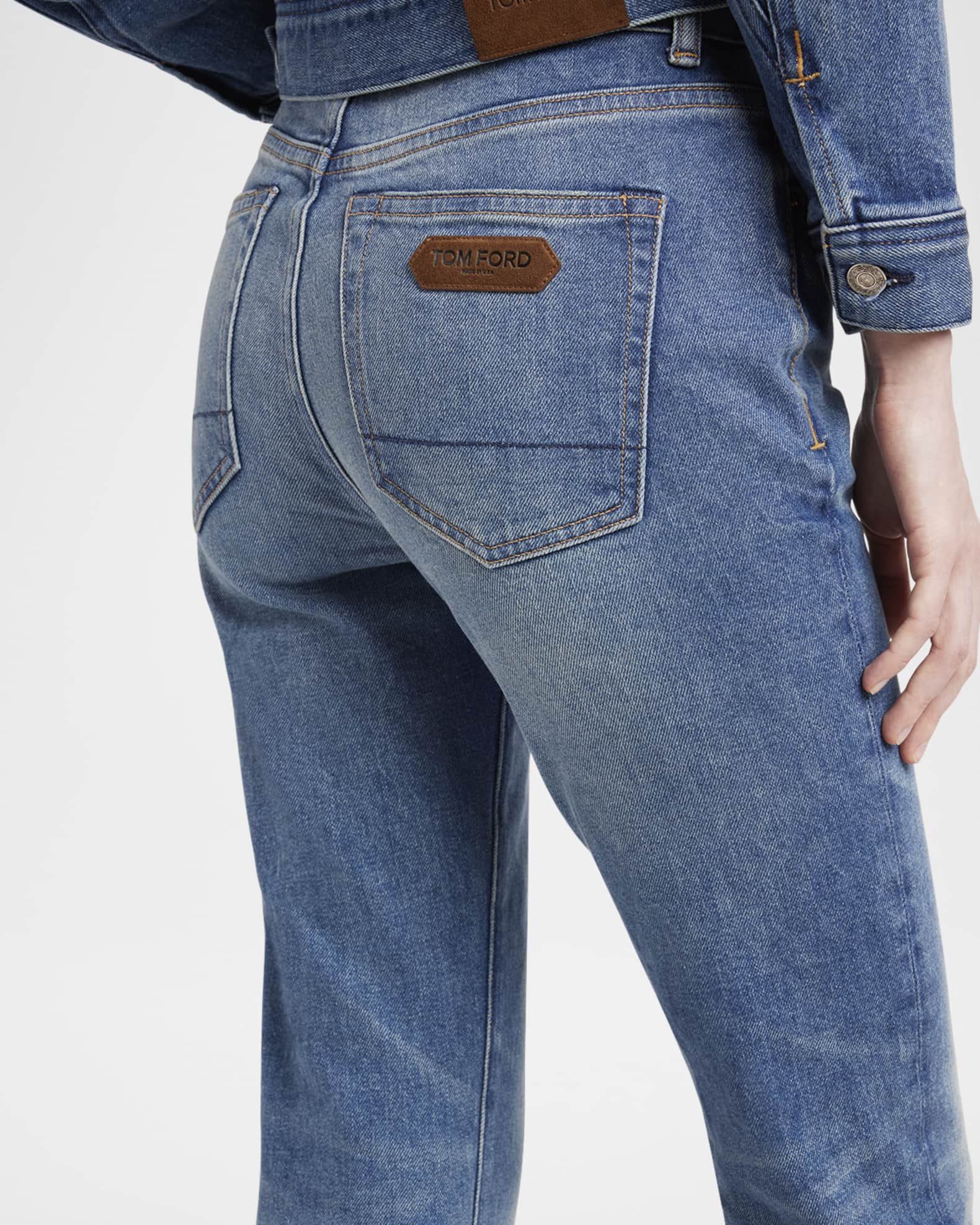 【関税込み】tom ford STONE WASHED DENIM FLARE' JEANS TOM FORD Summer Stone Washed Denim Straight-Leg Pants