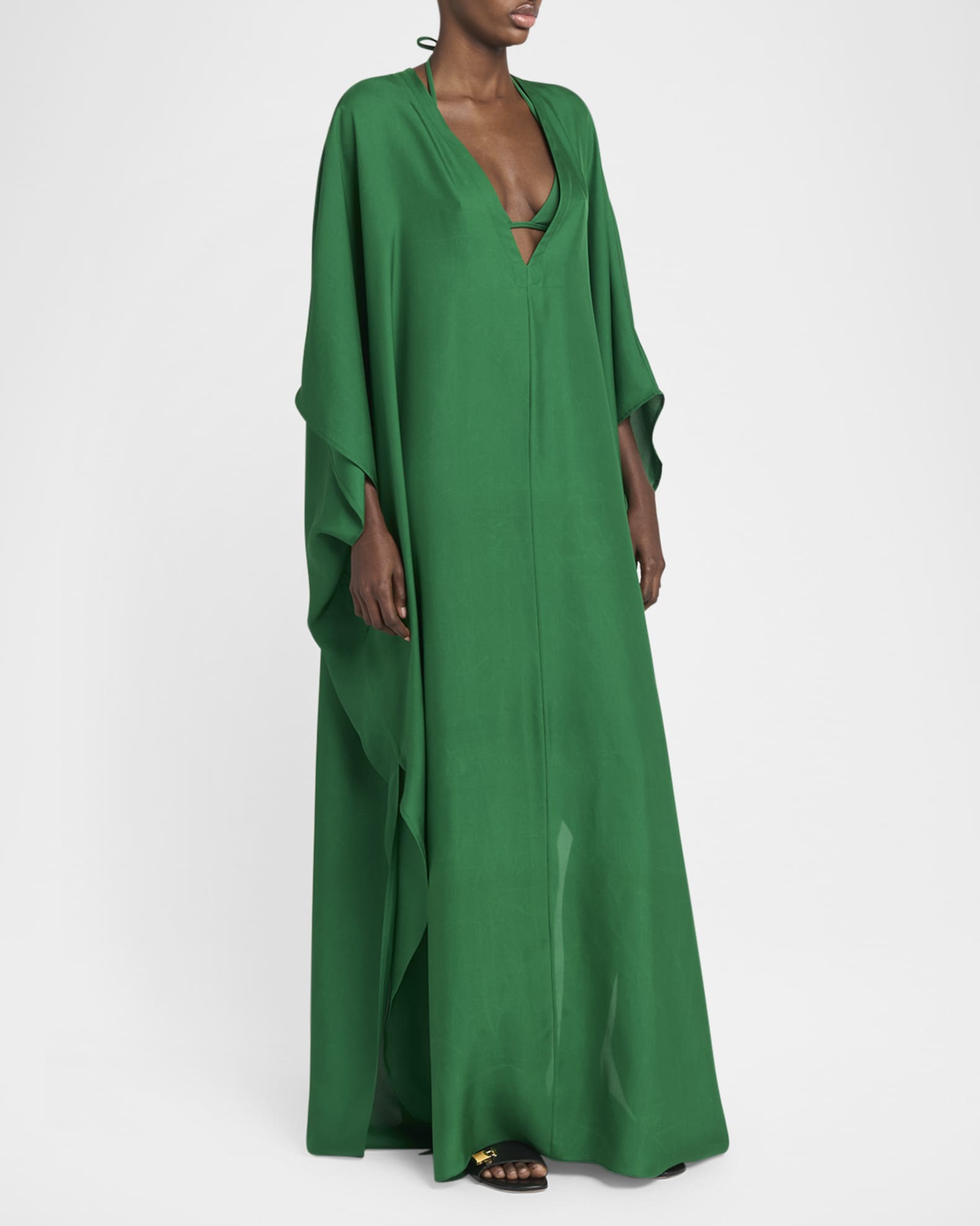 ワンピース TOM FORD Dress TOM FORD Plunging V-Neck Light Silk Twill Maxi Kaftan Dress