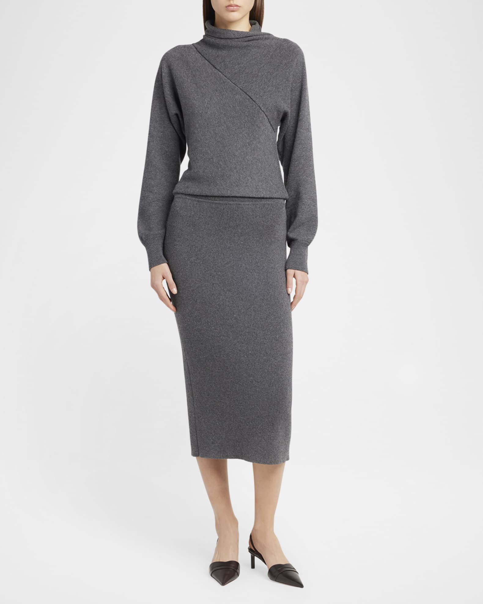 スカート TOM FORD fine cashmere cotton rib - 12gg skirt TOM FORD Fine Cashmere-Cotton Rib Pencil Skirt | Neiman Marcus