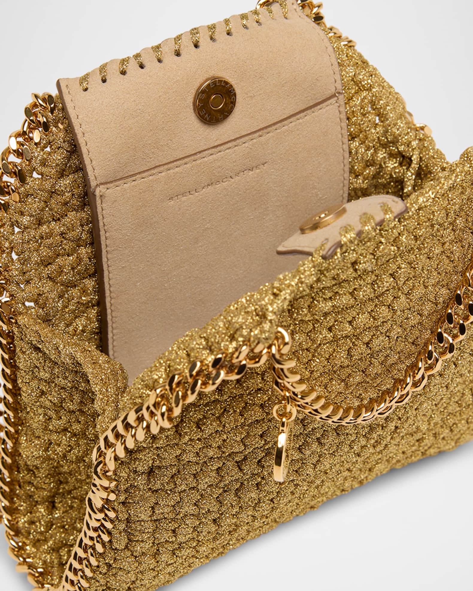 Stella McCartney Falabella Tiny Crochet Chain Crossbody Bag