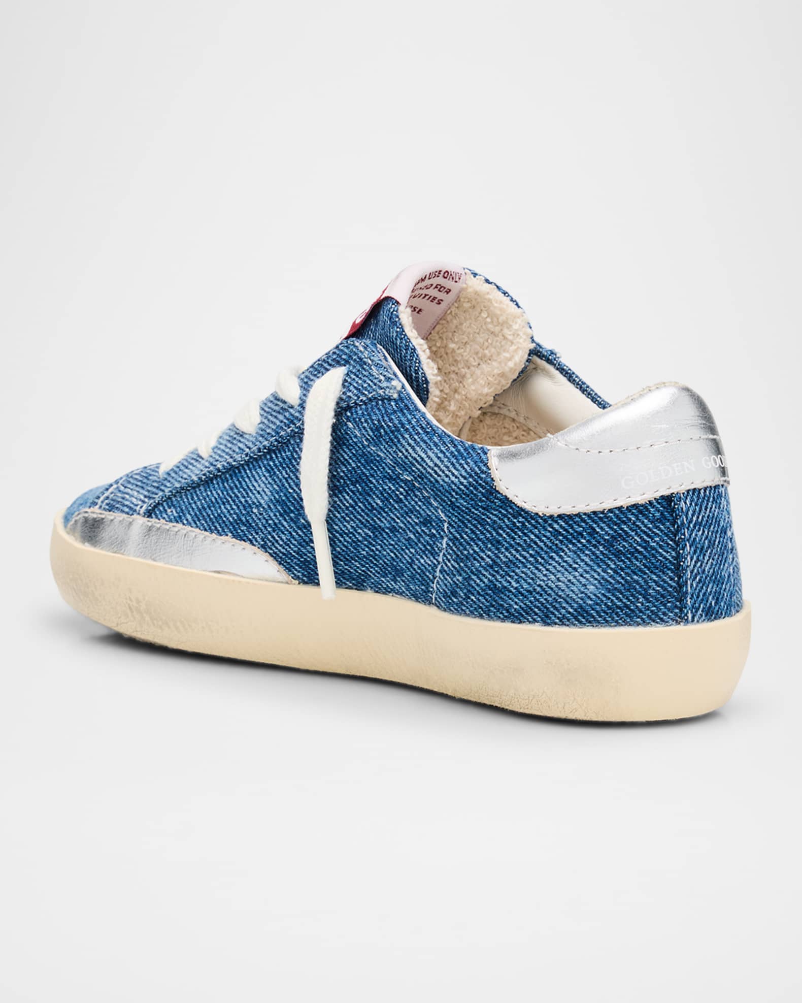 Girl's Superstar Denim Lace Up Sneakers, Size Baby/Toddlers