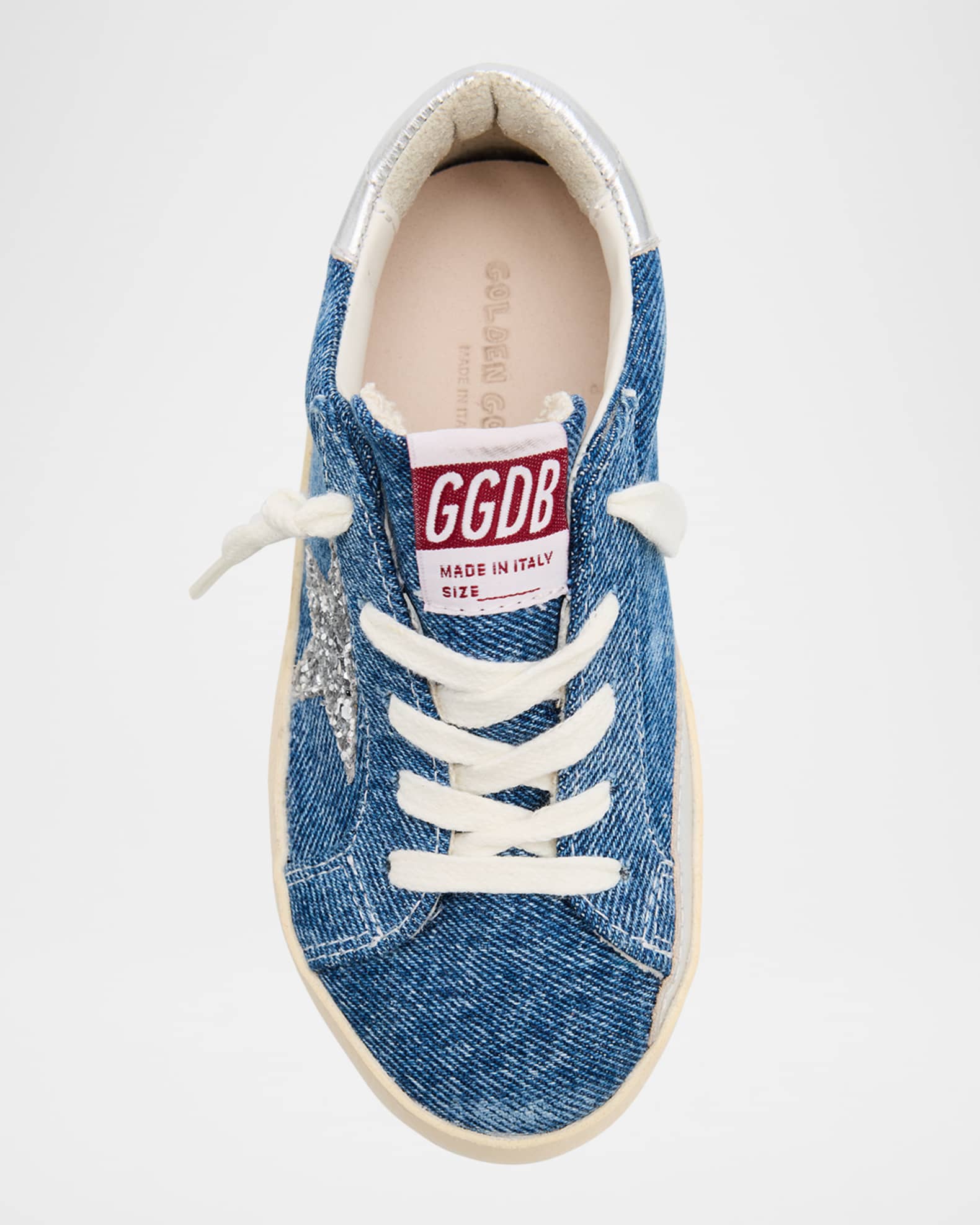 Girl's Superstar Denim Lace Up Sneakers, Size Baby/Toddlers