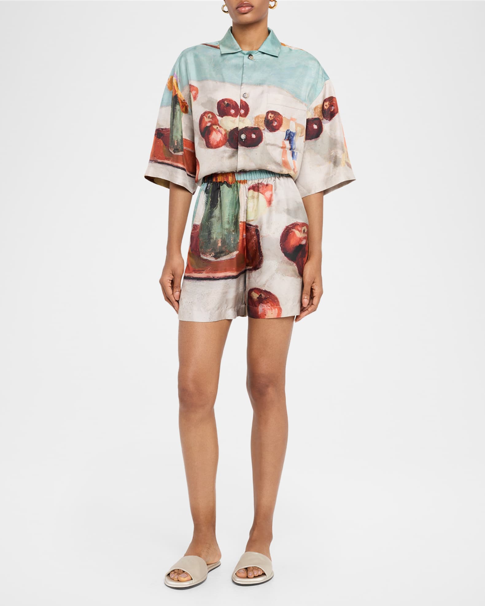 Anne Silk Twill Shorts 1
