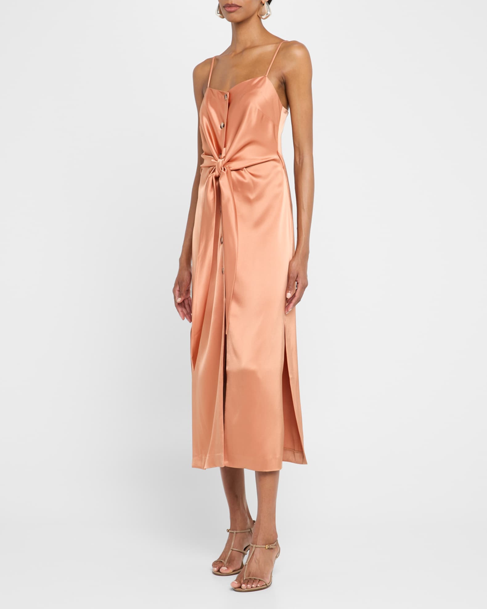 midi women a line dress Satin A Line Midi Dress