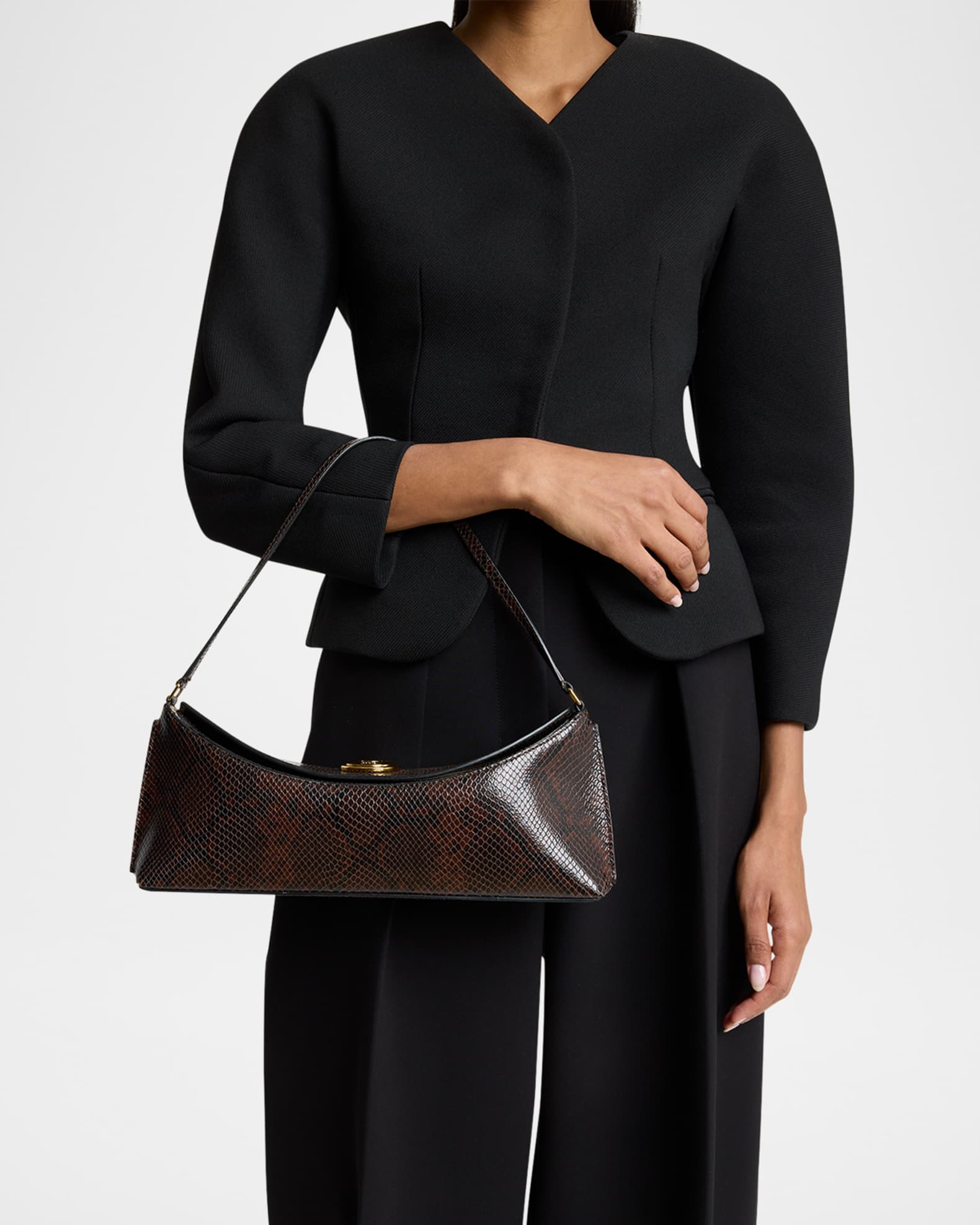 Jacquemus Le Calisso Snake-Embossed Leather Shoulder Bag | Neiman