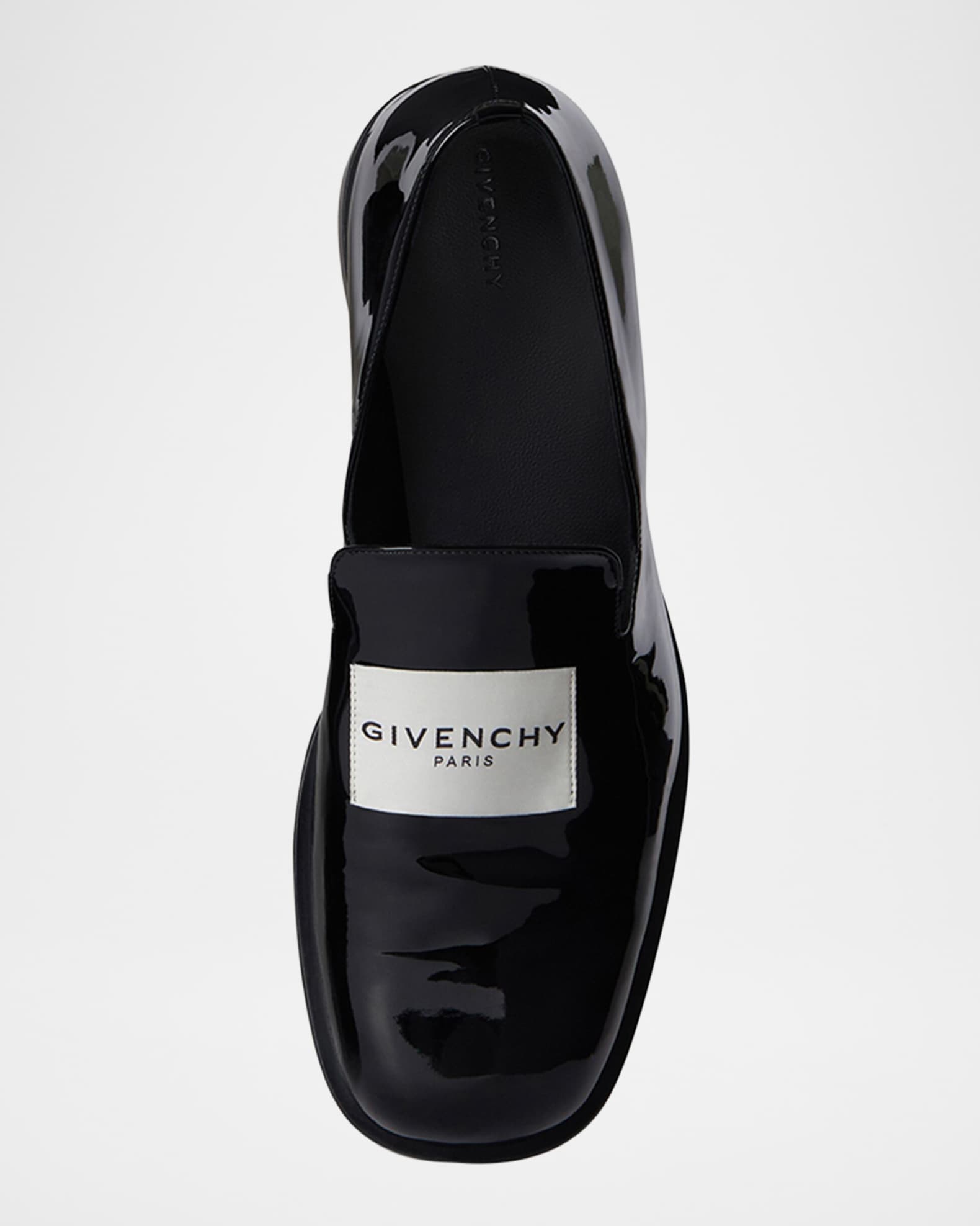 フラットシューズ Givenchy Glossy Leather Moccasins Givenchy Men's Patent Leather Label Loafers | Neiman Marcus