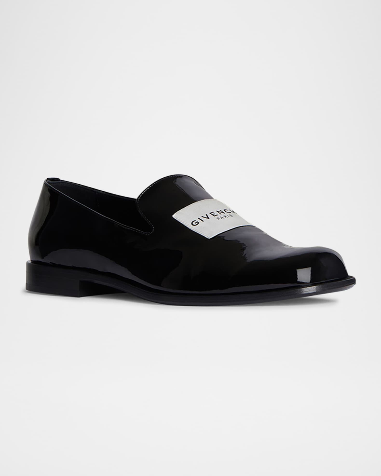 Men's Patent Leather Label Loafers