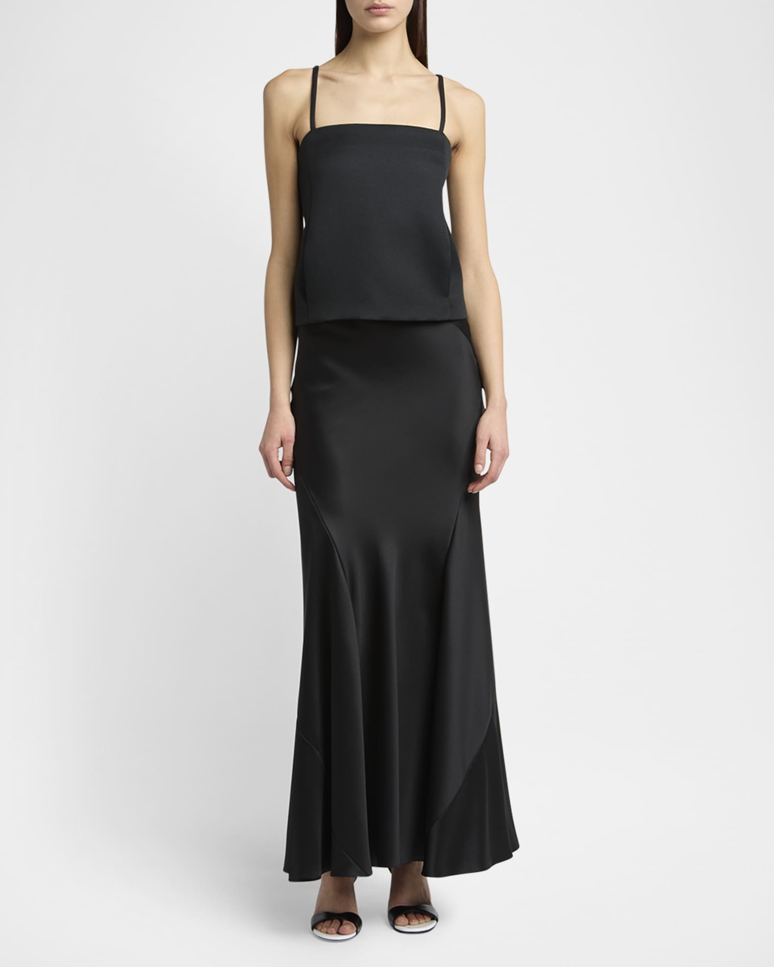 Giorgio Armani Double Silk Satin Maxi Trumpet Skirt | Neiman Marcus