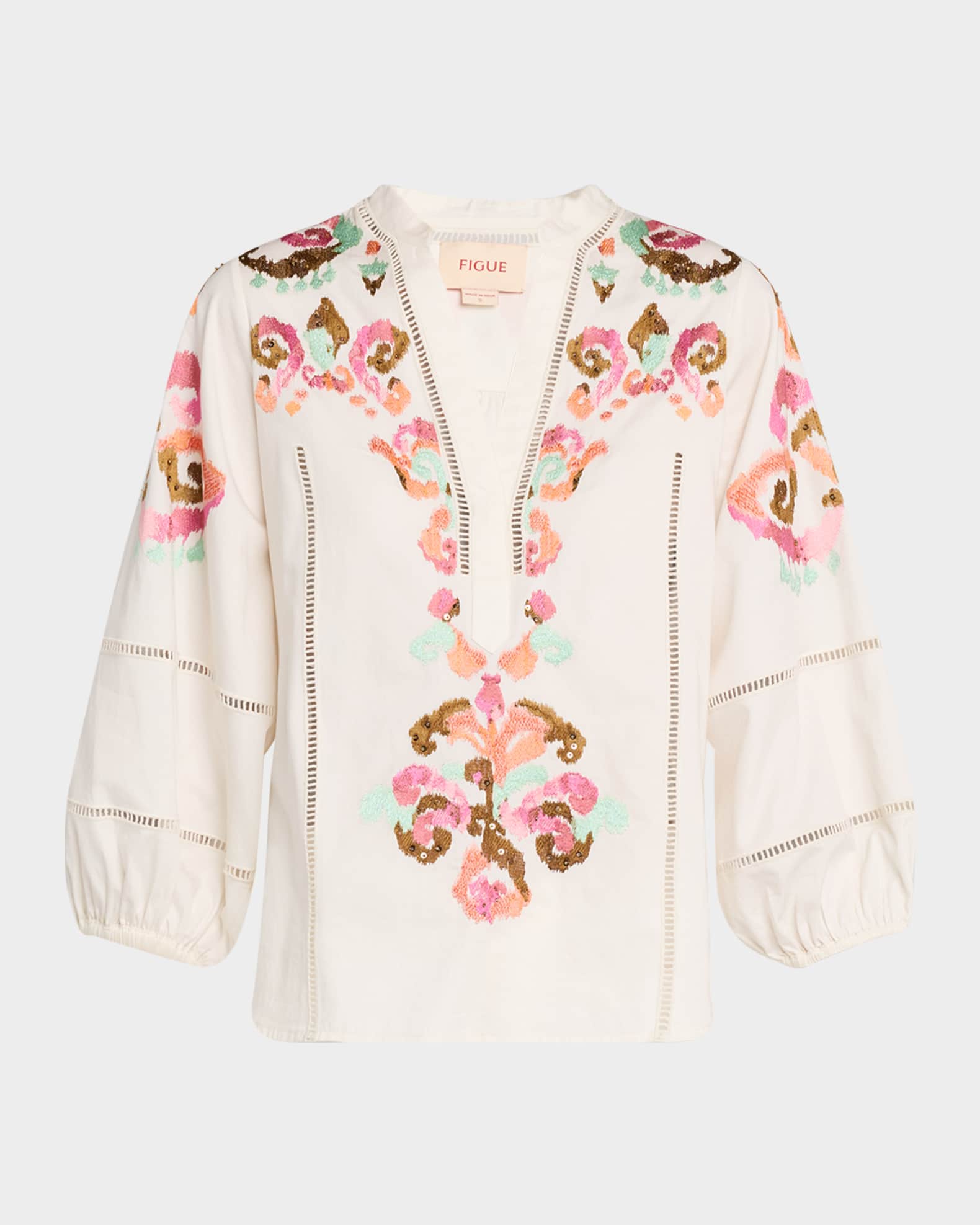 Rylie Embroidered Peasant Top 0
