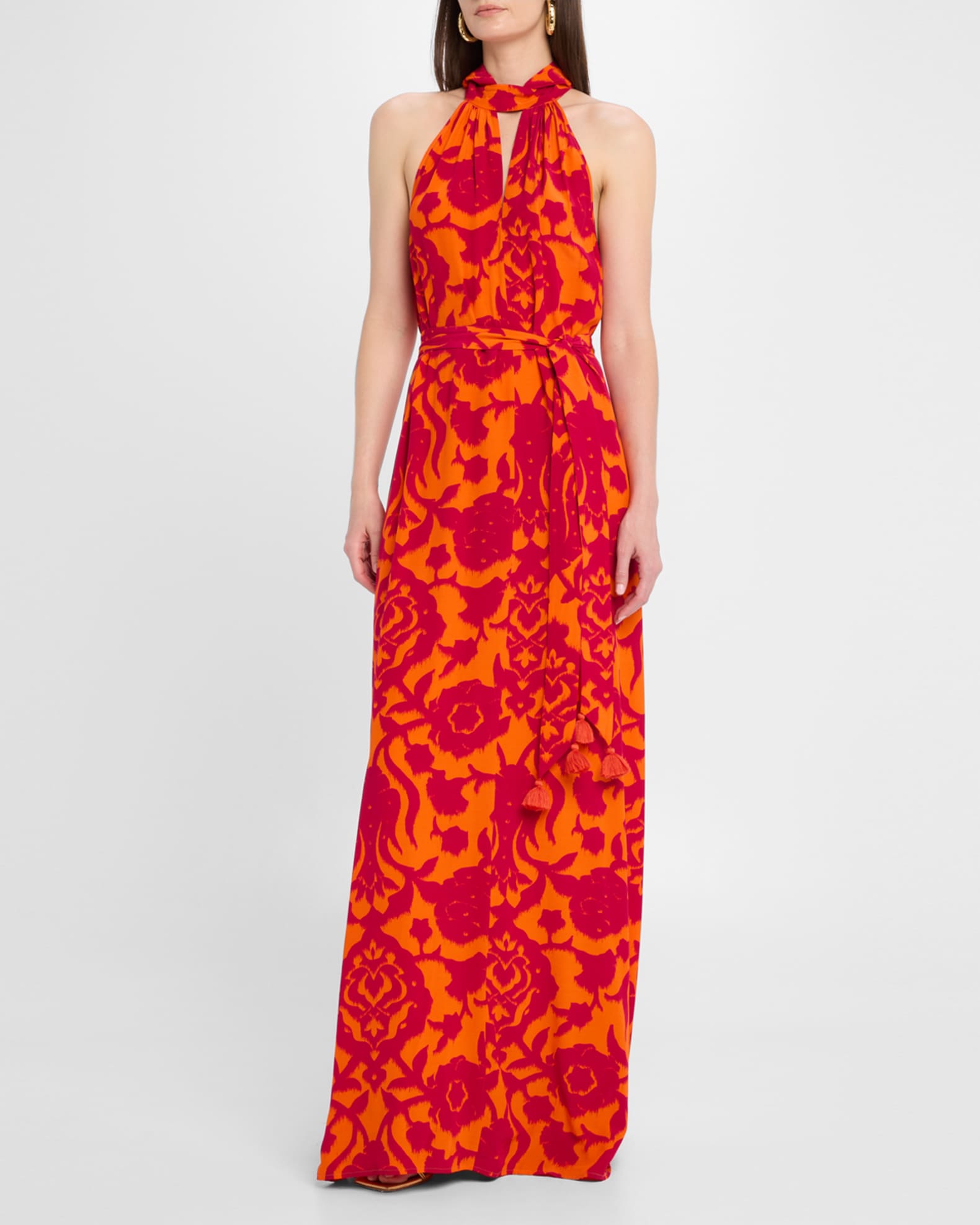 Yvette Floral Keyhole Halter Maxi Dress 1