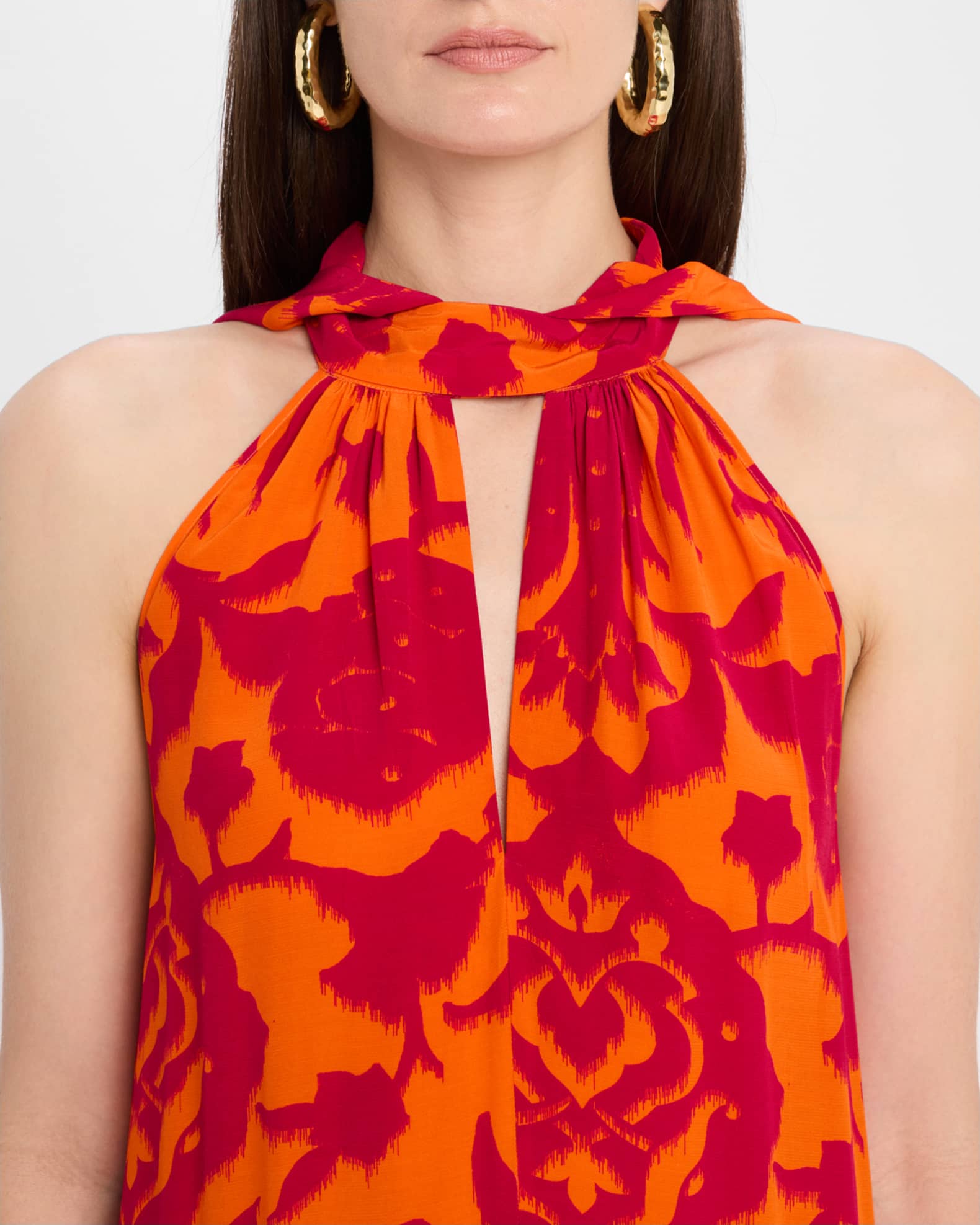 Figue Yvette Floral Keyhole Halter Maxi Dress | Neiman Marcus
