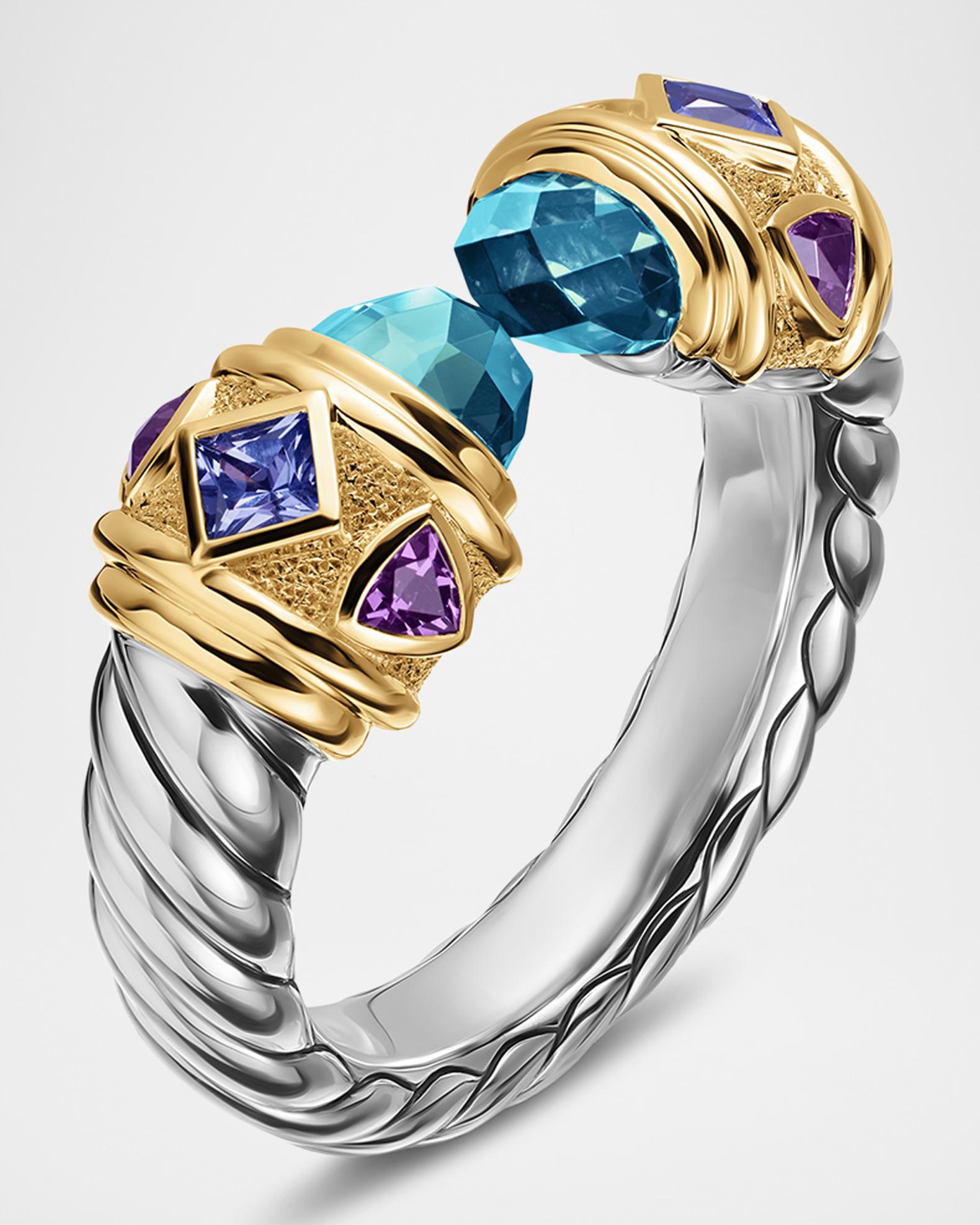 David Yurman Renaissance Ring with Gemstones in Silver and 14K Gold, 6 ...