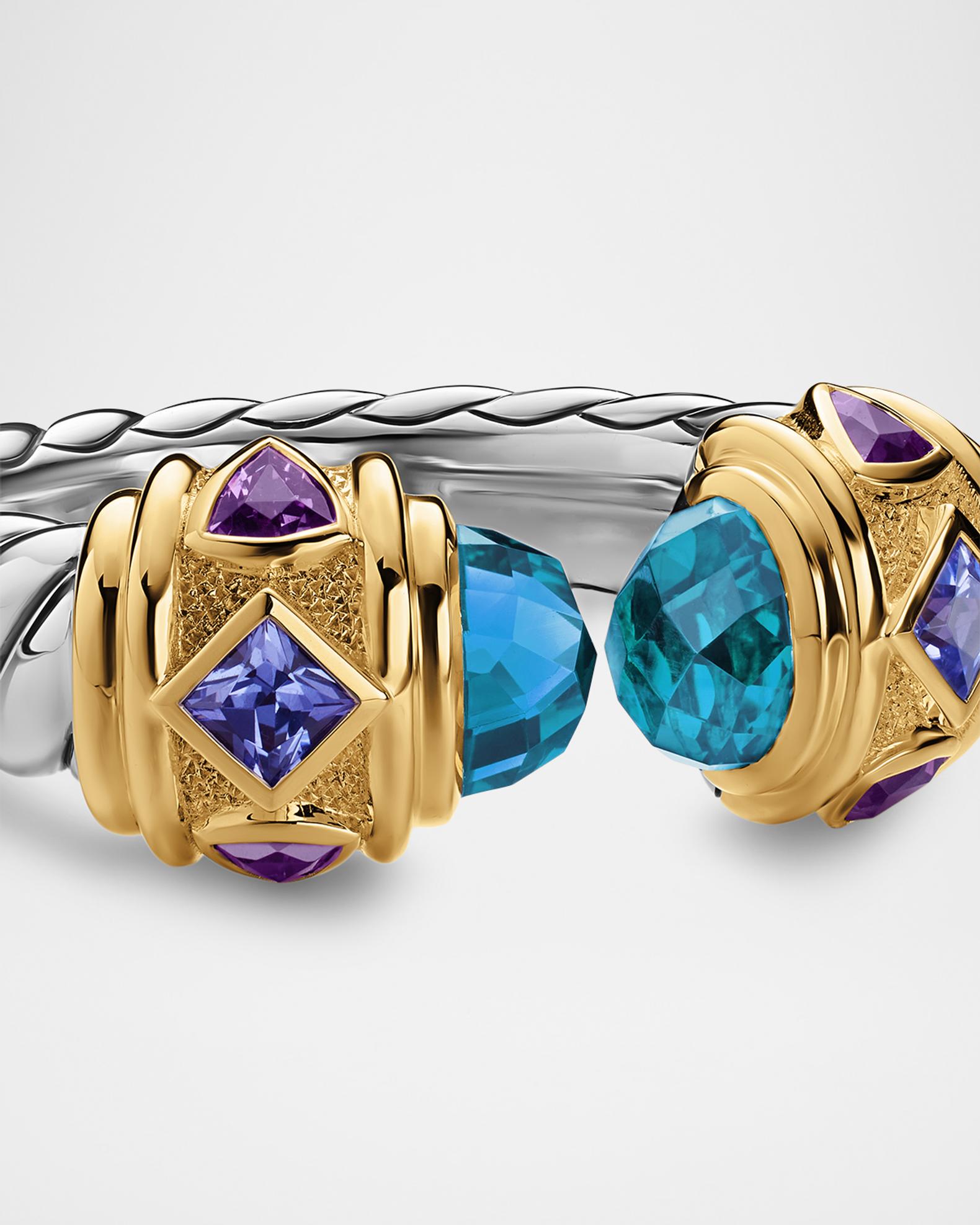 David Yurman Renaissance Ring with Gemstones in Silver and 14K Gold, 6 ...