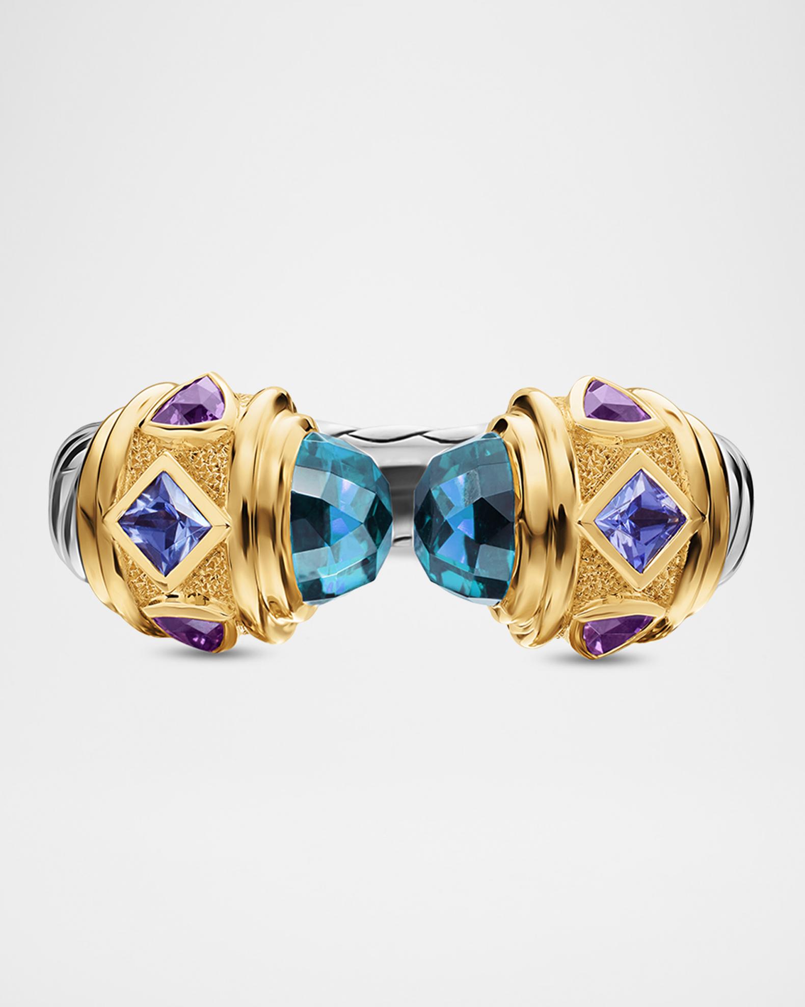 David Yurman Renaissance Ring with Gemstones in Silver and 14K Gold, 6 ...