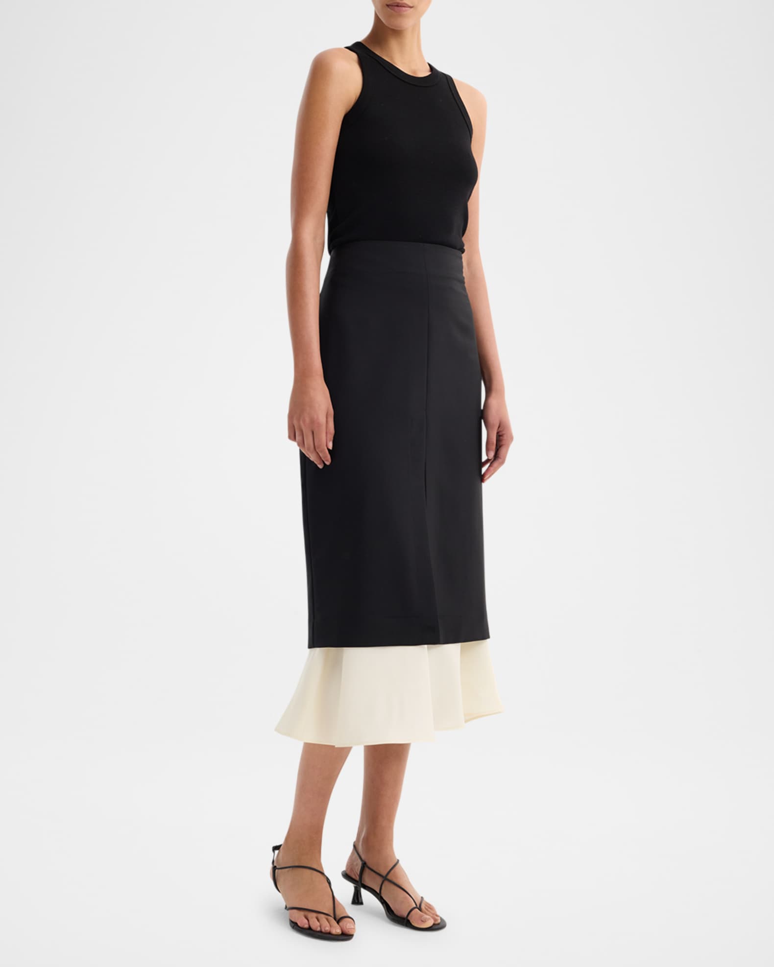 Rohe Contrast Upside Down Skirt | Neiman Marcus