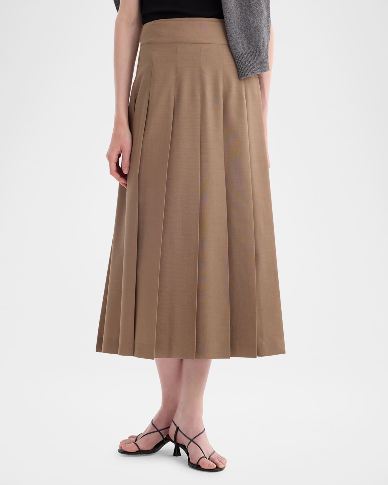 スカート OPEN YY : 24FW / PLEATED WRAP SKIRT (2COLORS) OPEN YY