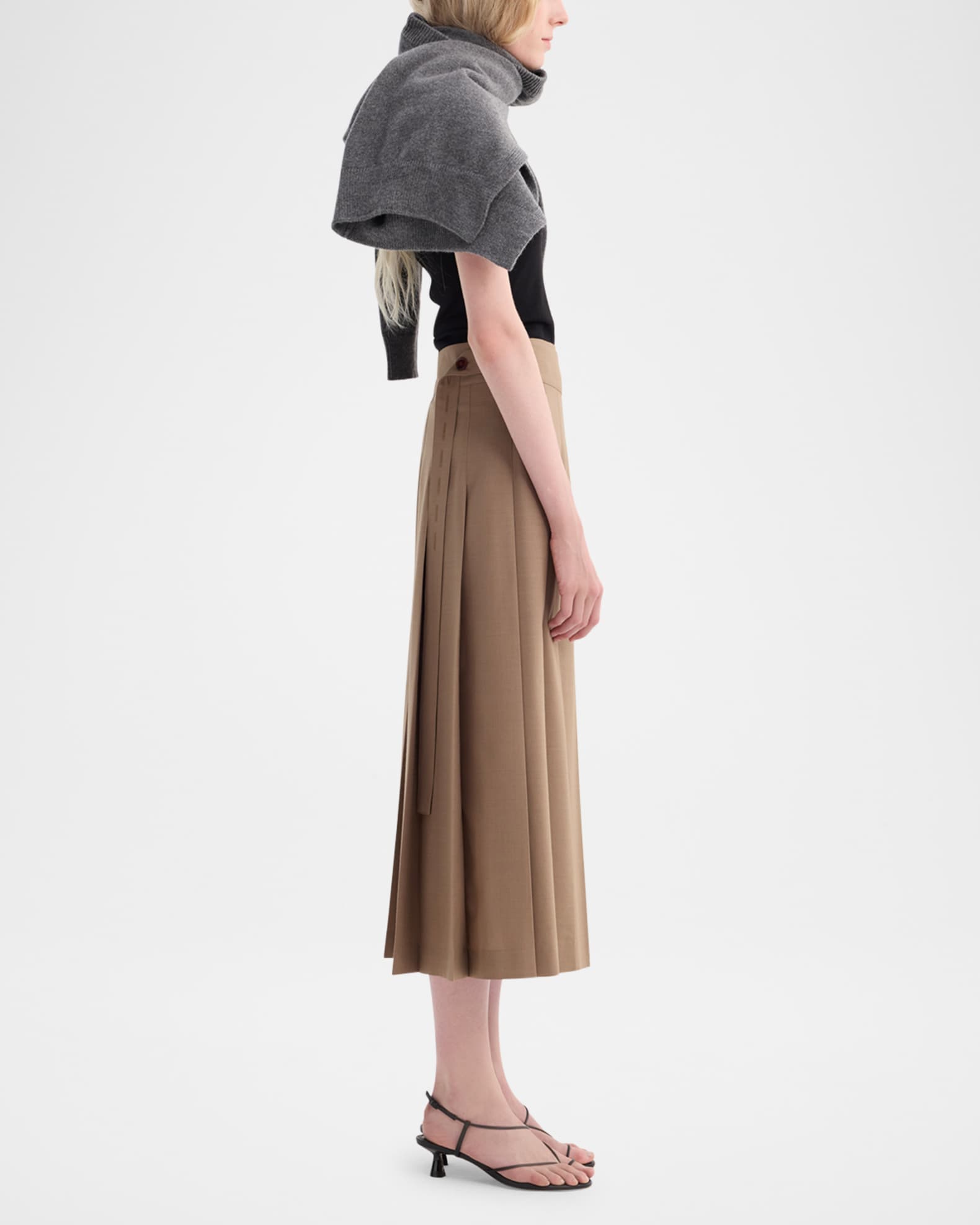 【Raucohouse】Noma pleats wrap skirt Rohe Pleated Wrap Skirt | Neiman Marcus