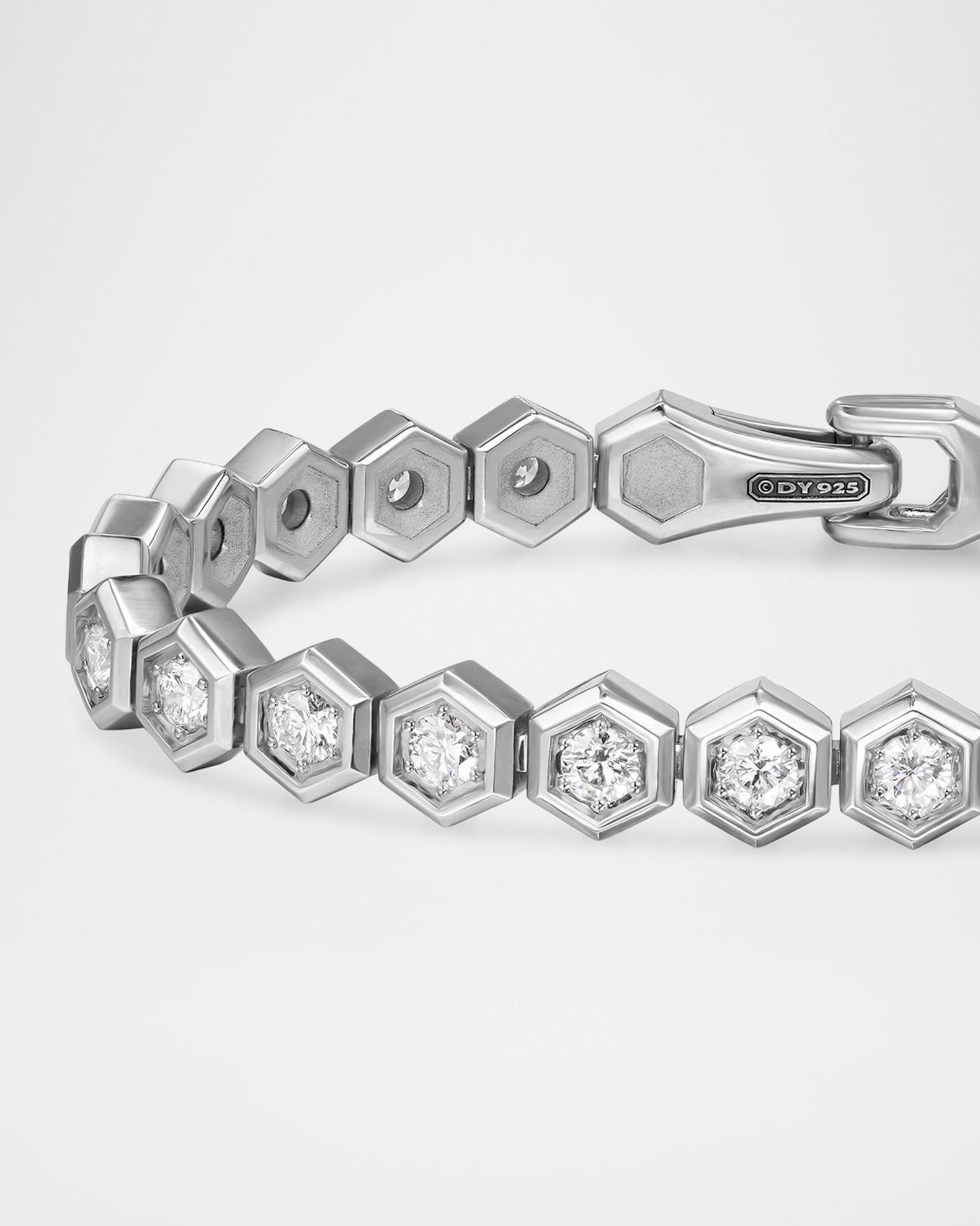 David Yurman Men's Tennis Bracelet in Silver with Diamonds, 8mm ...