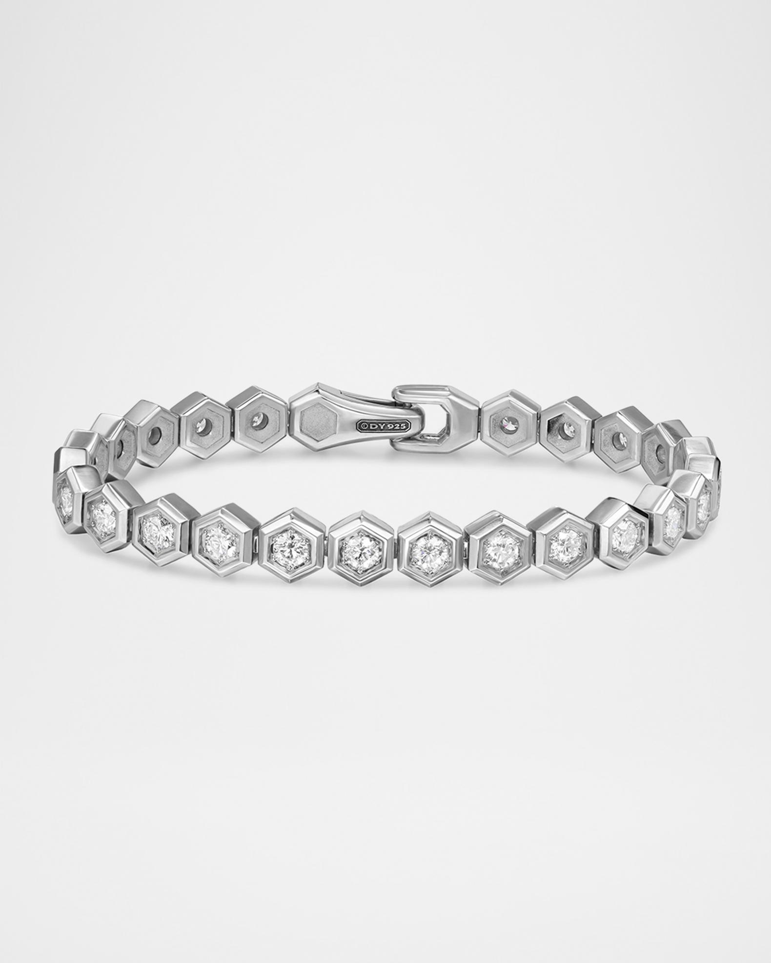 David Yurman Men's Tennis Bracelet in Silver with Diamonds, 8mm ...
