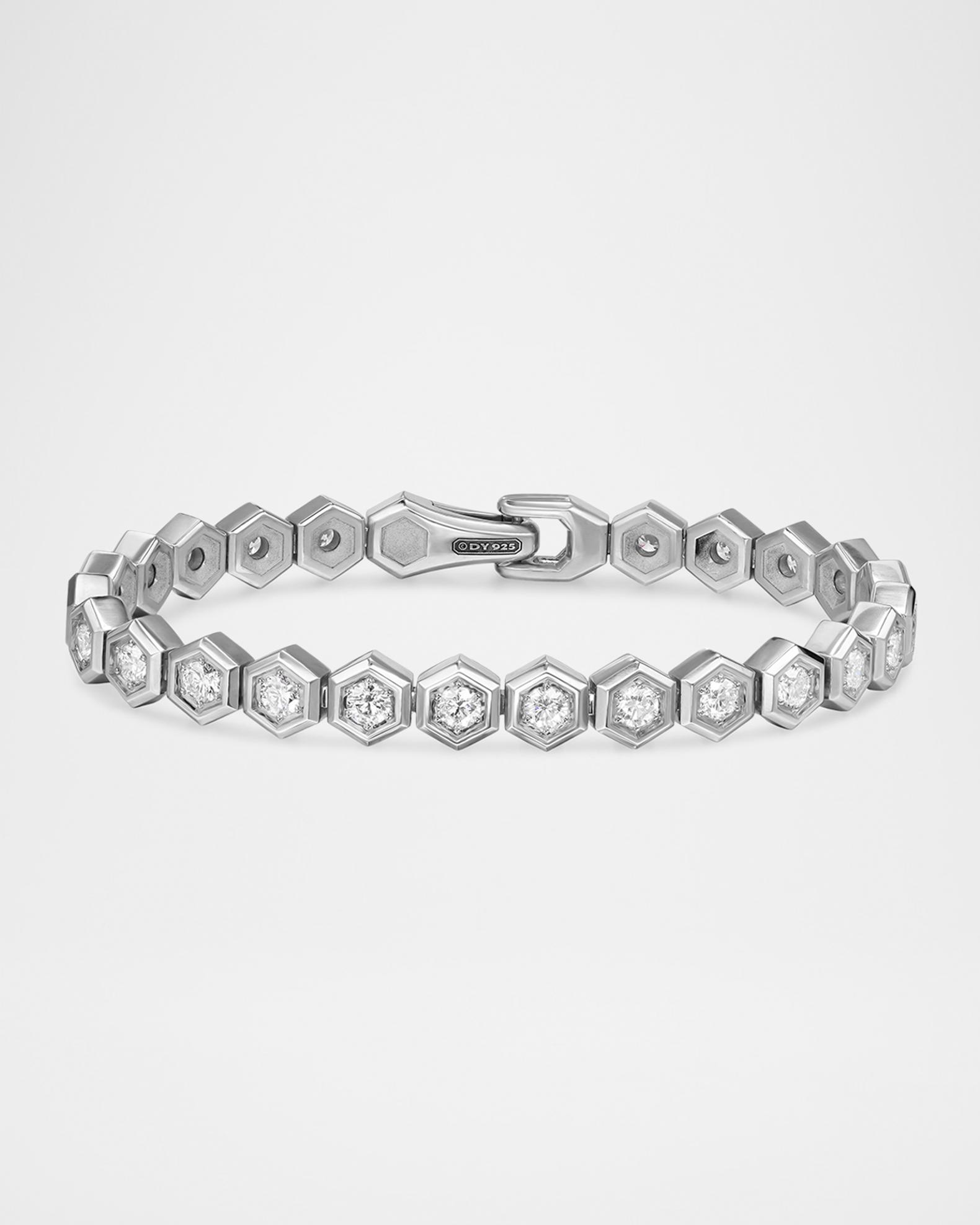 David Yurman Men's Tennis Bracelet in Silver with Diamonds, 8mm ...