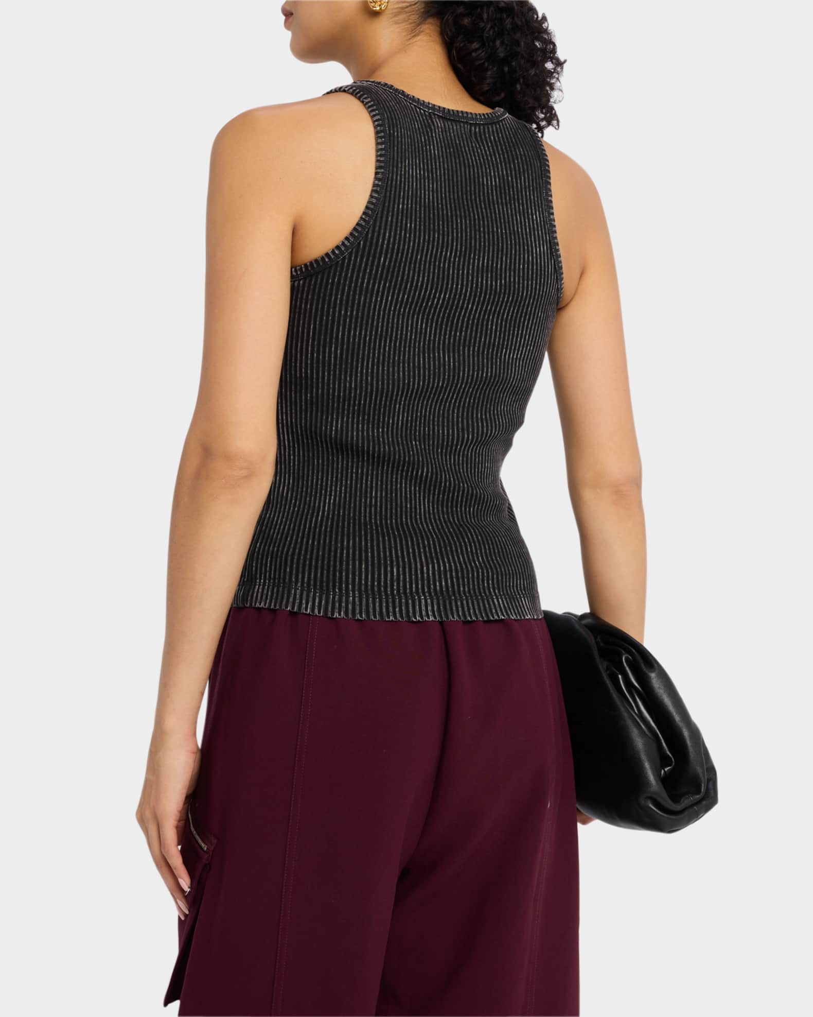 【TOGA PULLA】Tape jersey tank top TOGA Women's Tulle Lace Short Sleeve Shirt in Black Toga Pulla