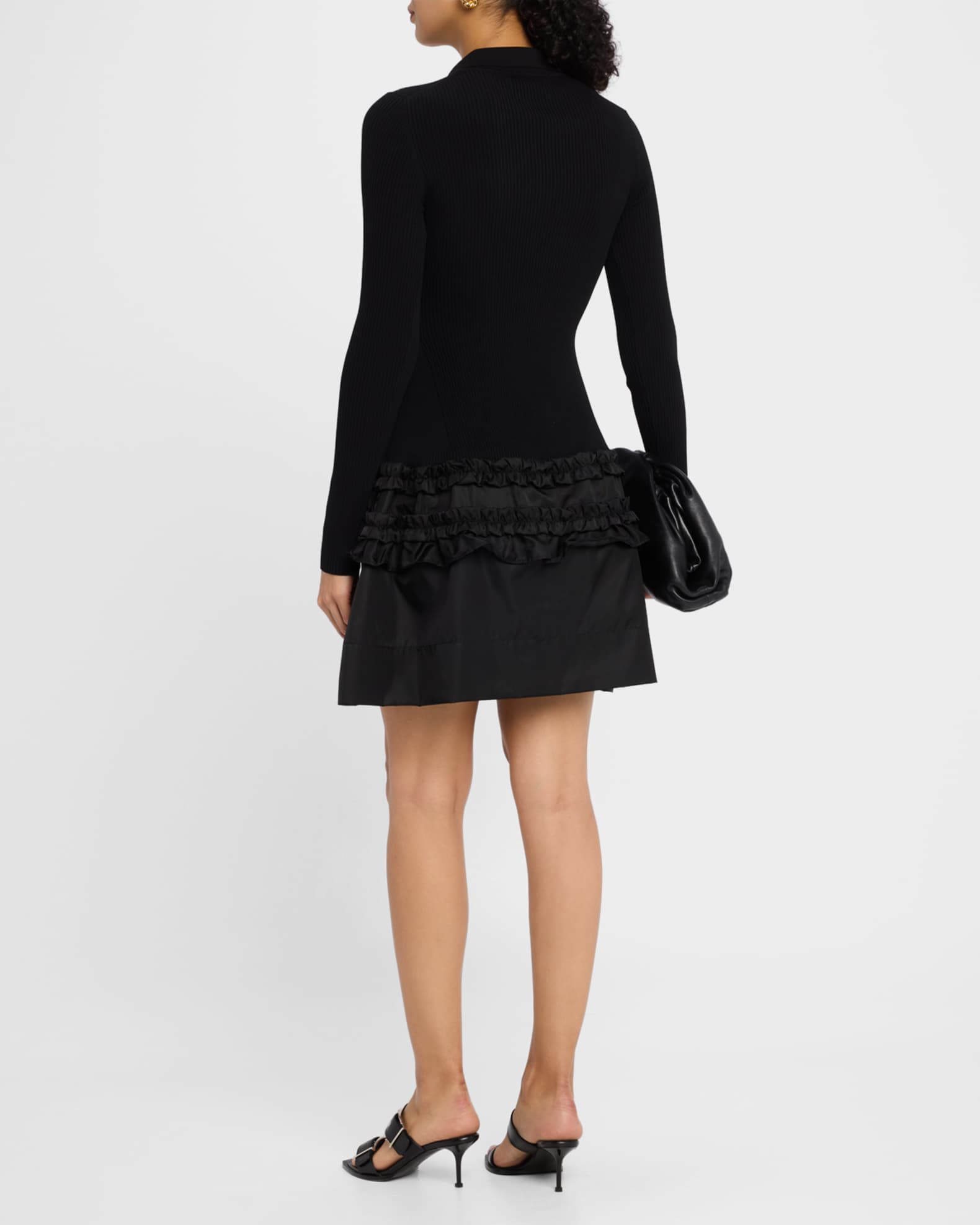 open lace back dress Melange Knit Mini Dress