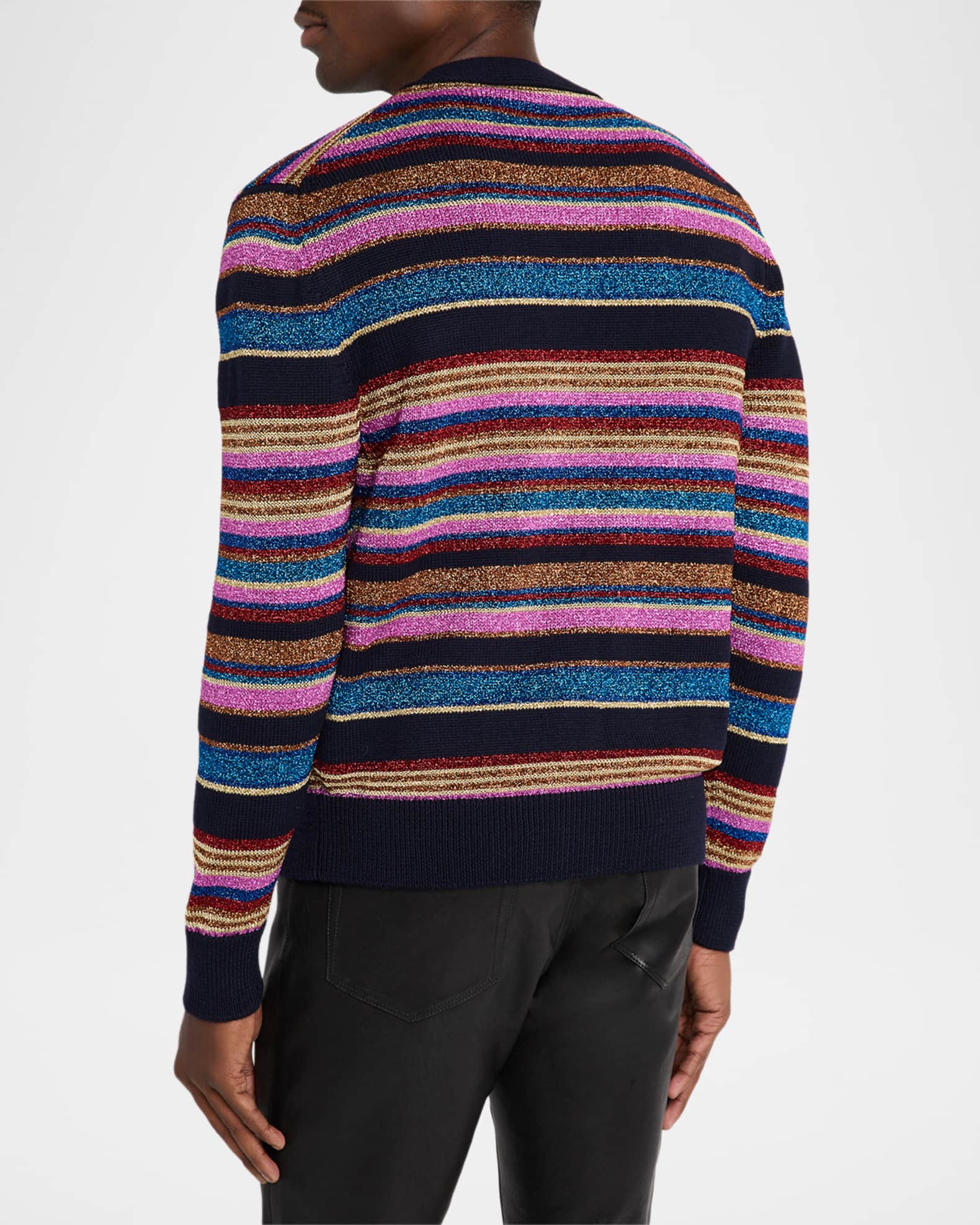 Dsquared2 カーディガン Dsquared2 Men's Metallic Striped V-Neck