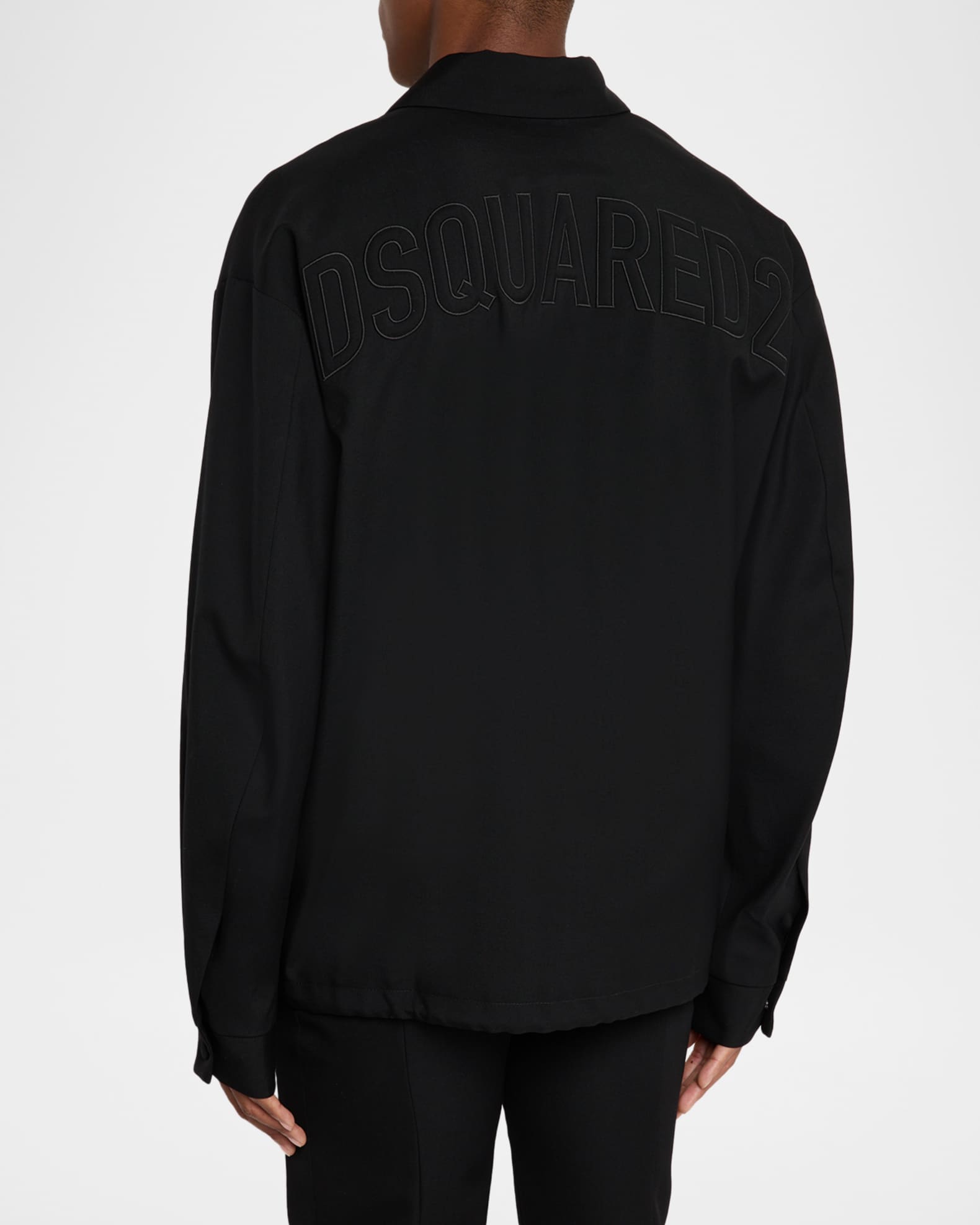 Dsquared2 Men's Logo-Embroidered Wool-Blend Coach Jacket | Neiman