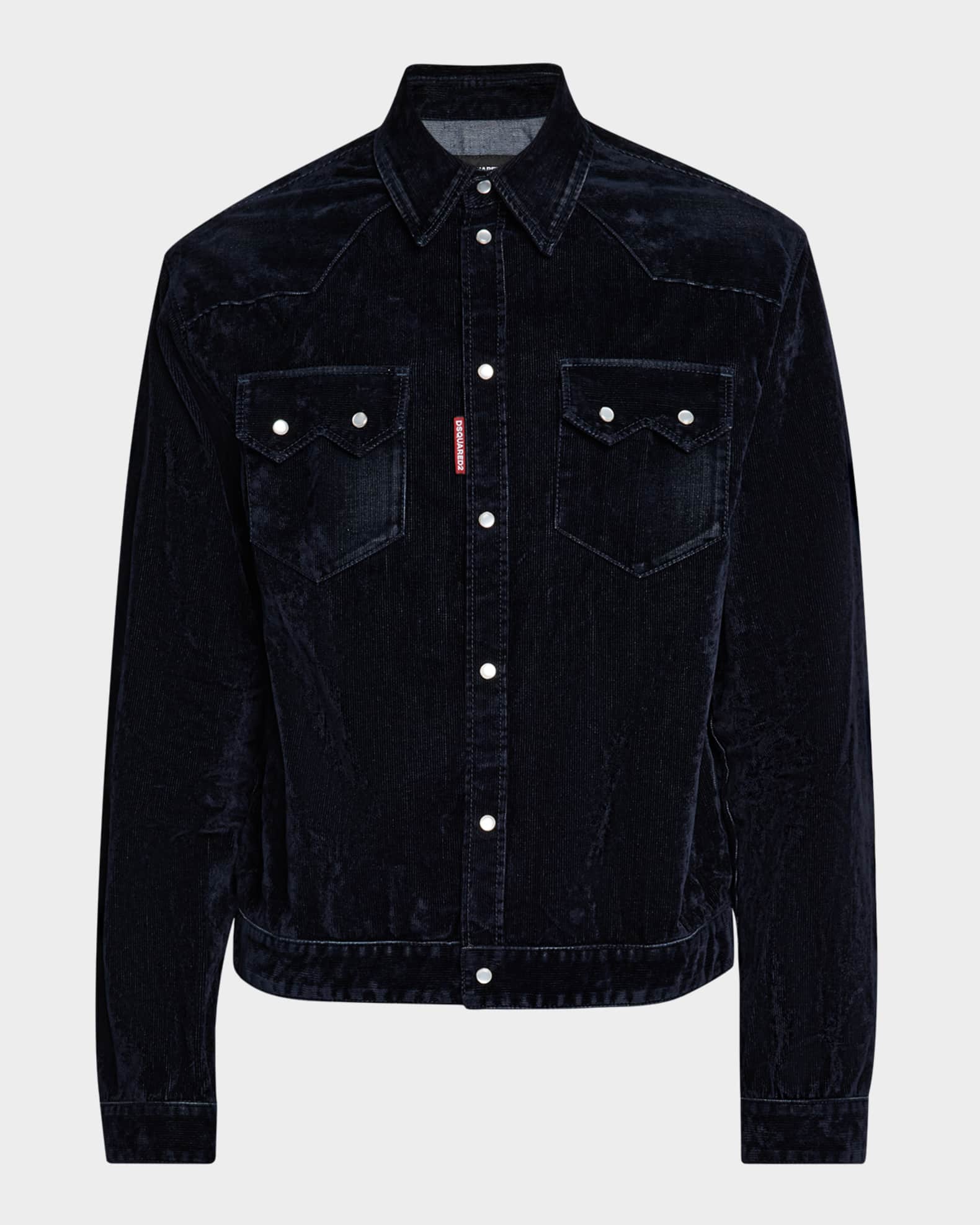 Men's Flocked Corduroy Jean Jacket 0
