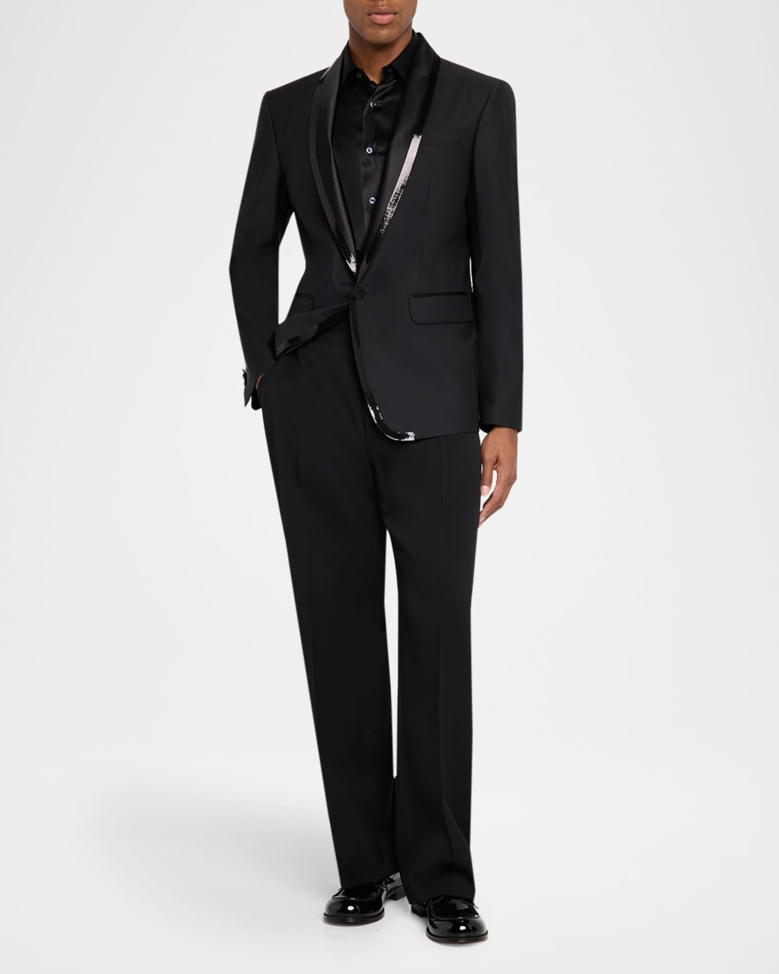 Men's Embroidered Shawl Collar London Blazer 1