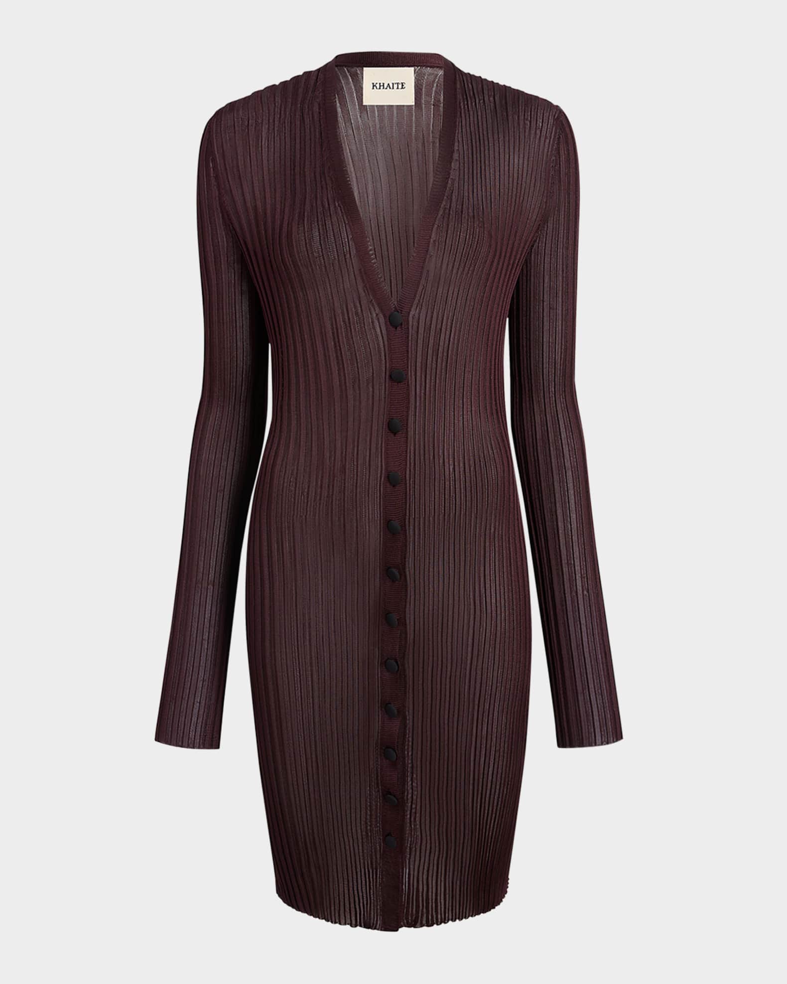 Ramon Wide Rib V-Neck Long Cardigan 0
