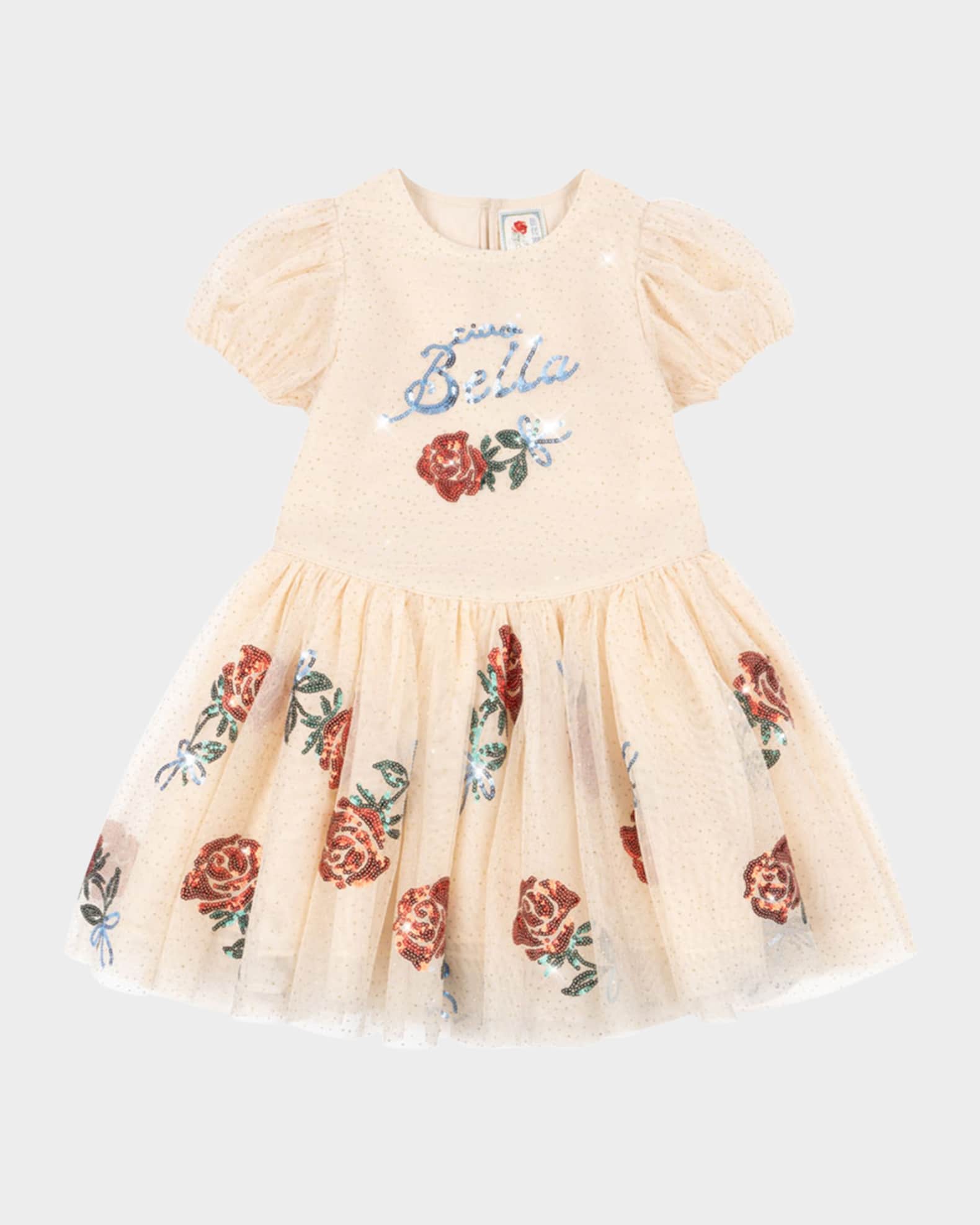 Rosie H-W x Girl's Bella Sequined Tulle Dress, Size 12M-6 0
