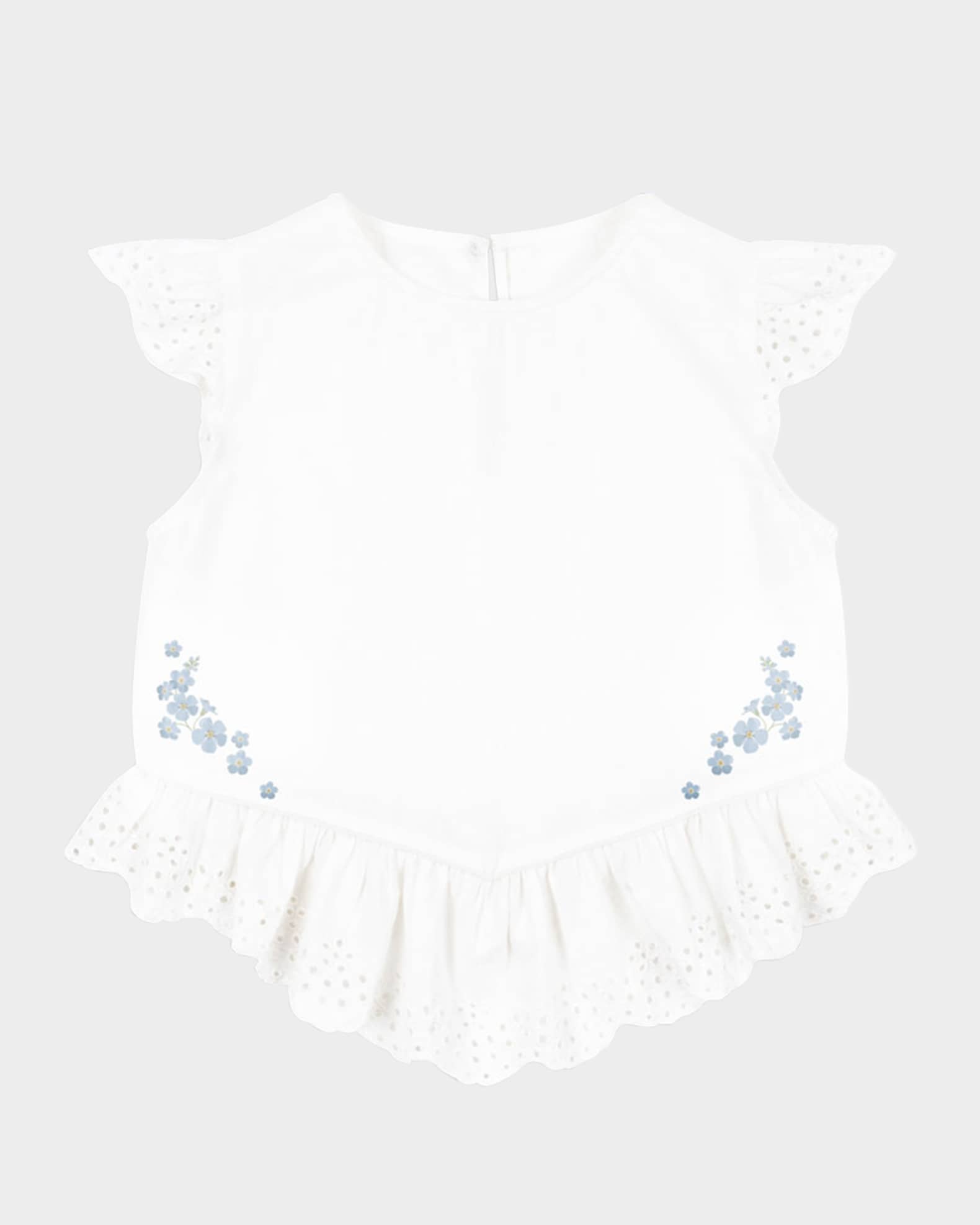 Rosie H-W x Girl's Fiori Broderie Peplum Top, Size 18M-8 0